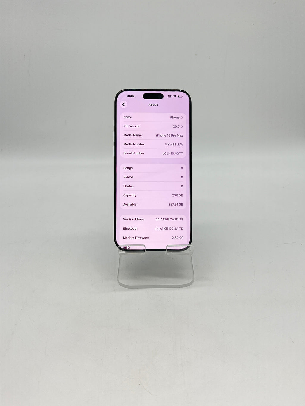 Apple iPhone 16 Pro Max 256GB Black Titanium Factory Unlocked - Used