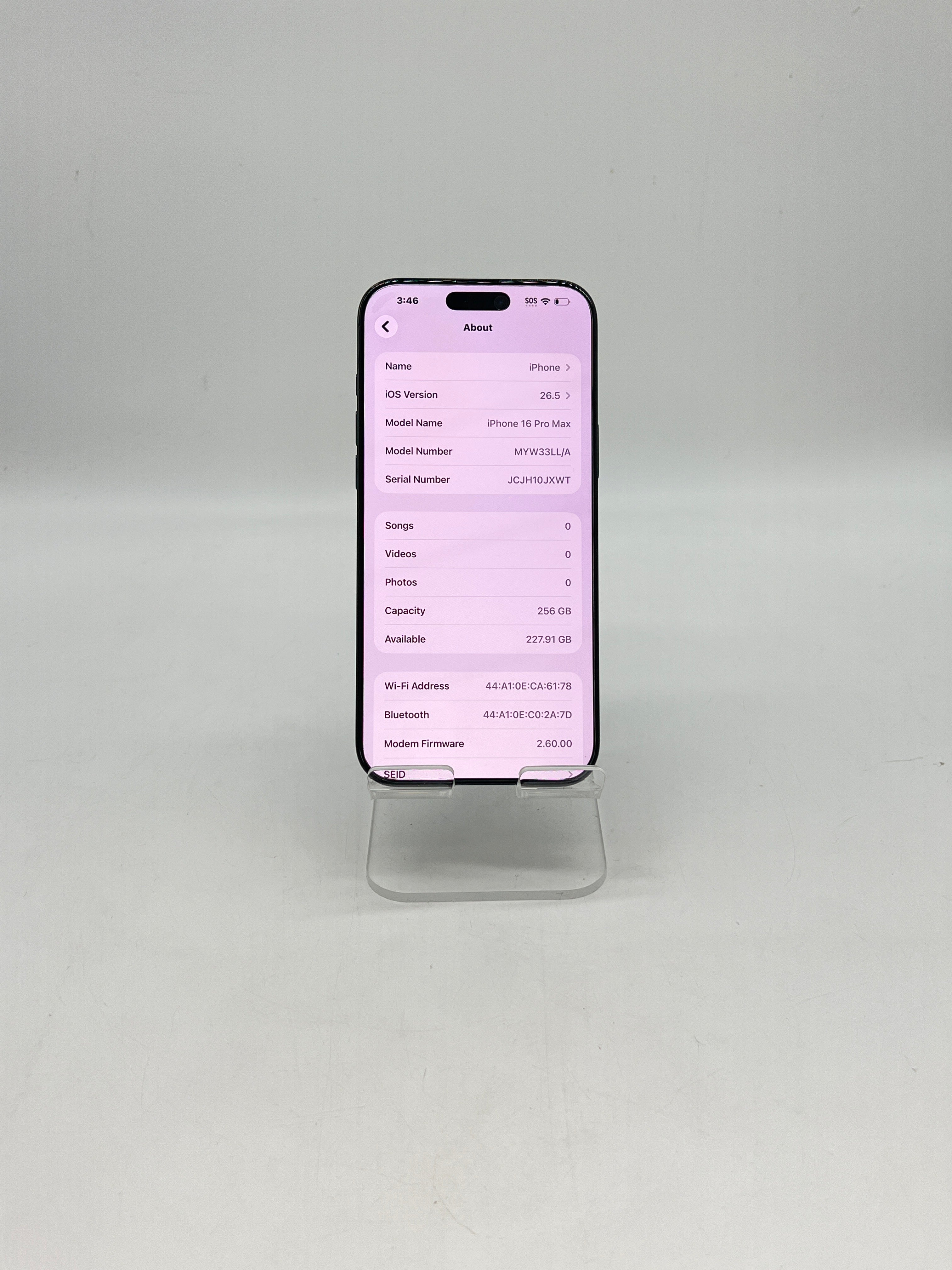 Apple iPhone 16 Pro Max 256GB Black Titanium Factory Unlocked - Used