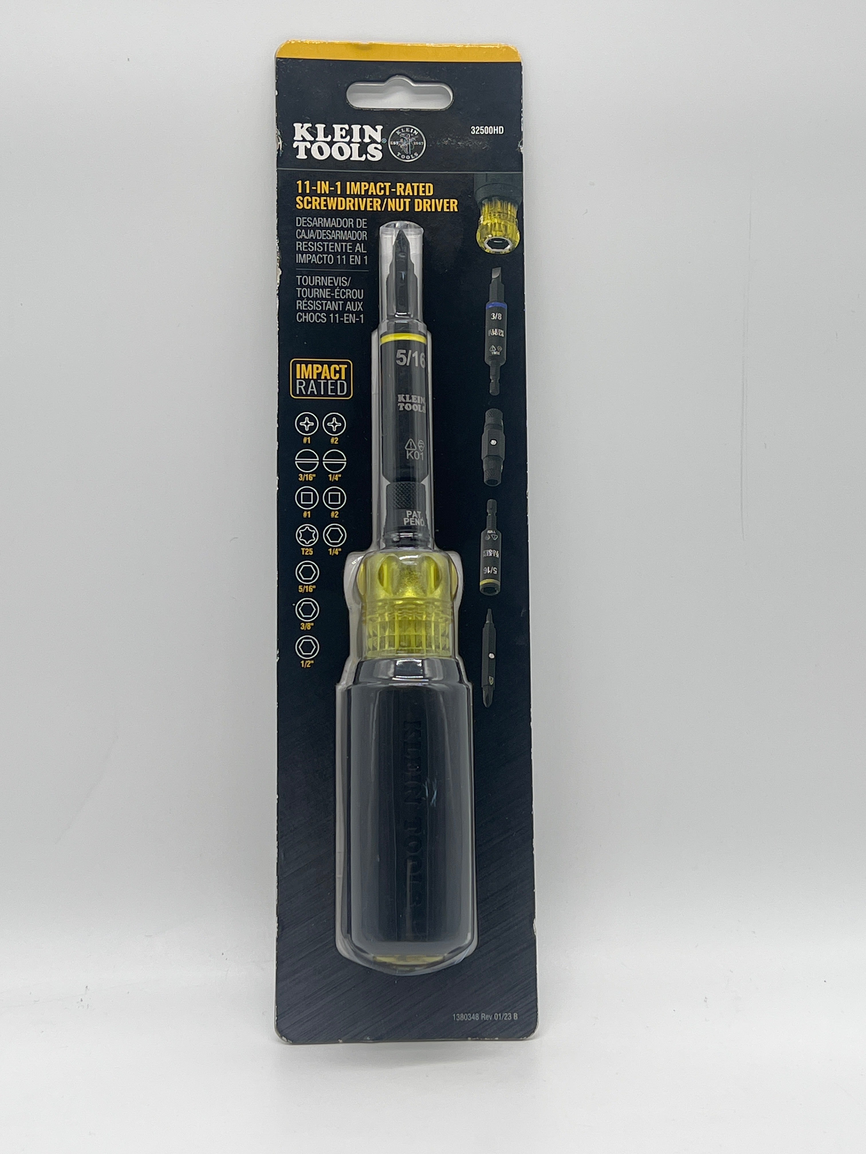 Klein Tools 32500HD Multi-Bit Screwdriver 10 Pieces Cushion Grip Black
