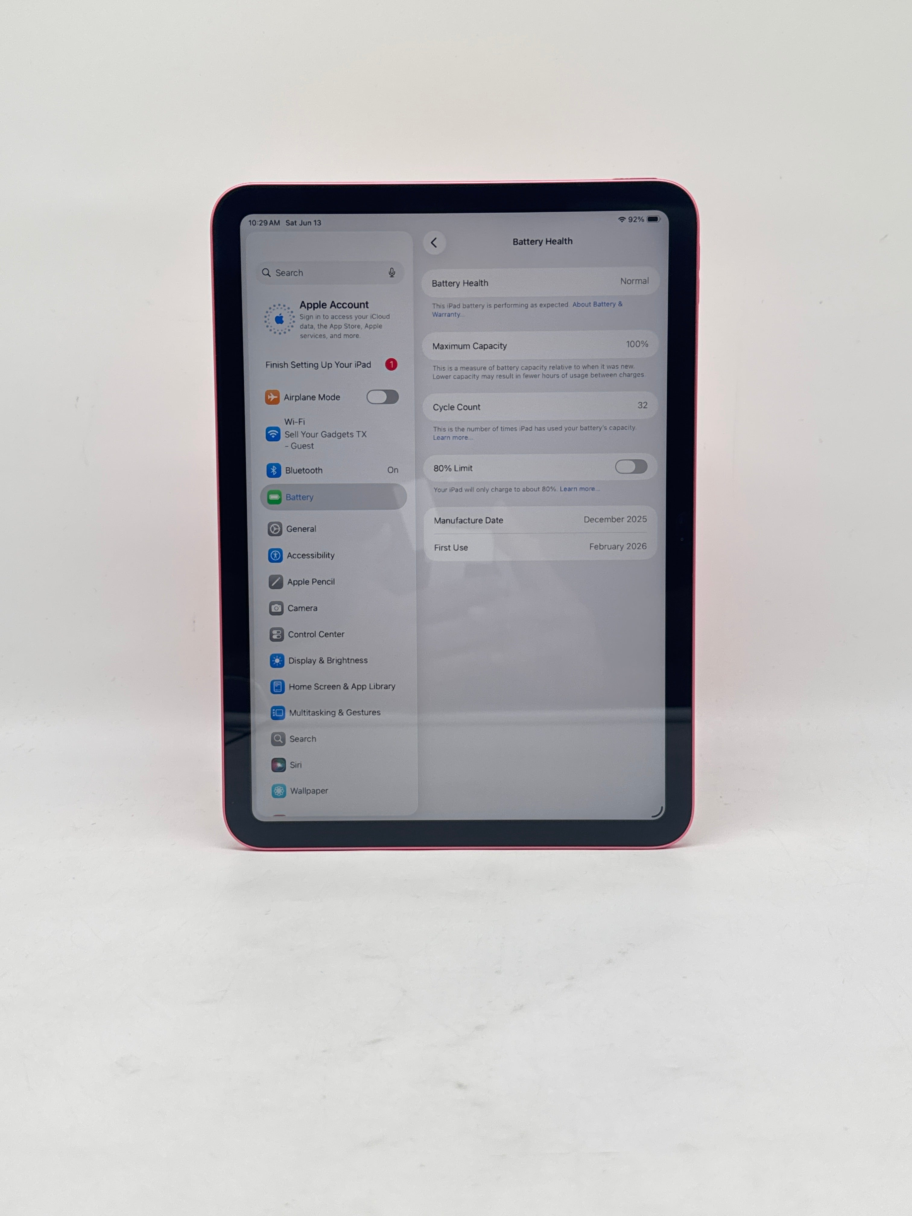 Apple iPad 11th Gen A16 A3354 128GB Wi-Fi Only with Apple Pencil - Used