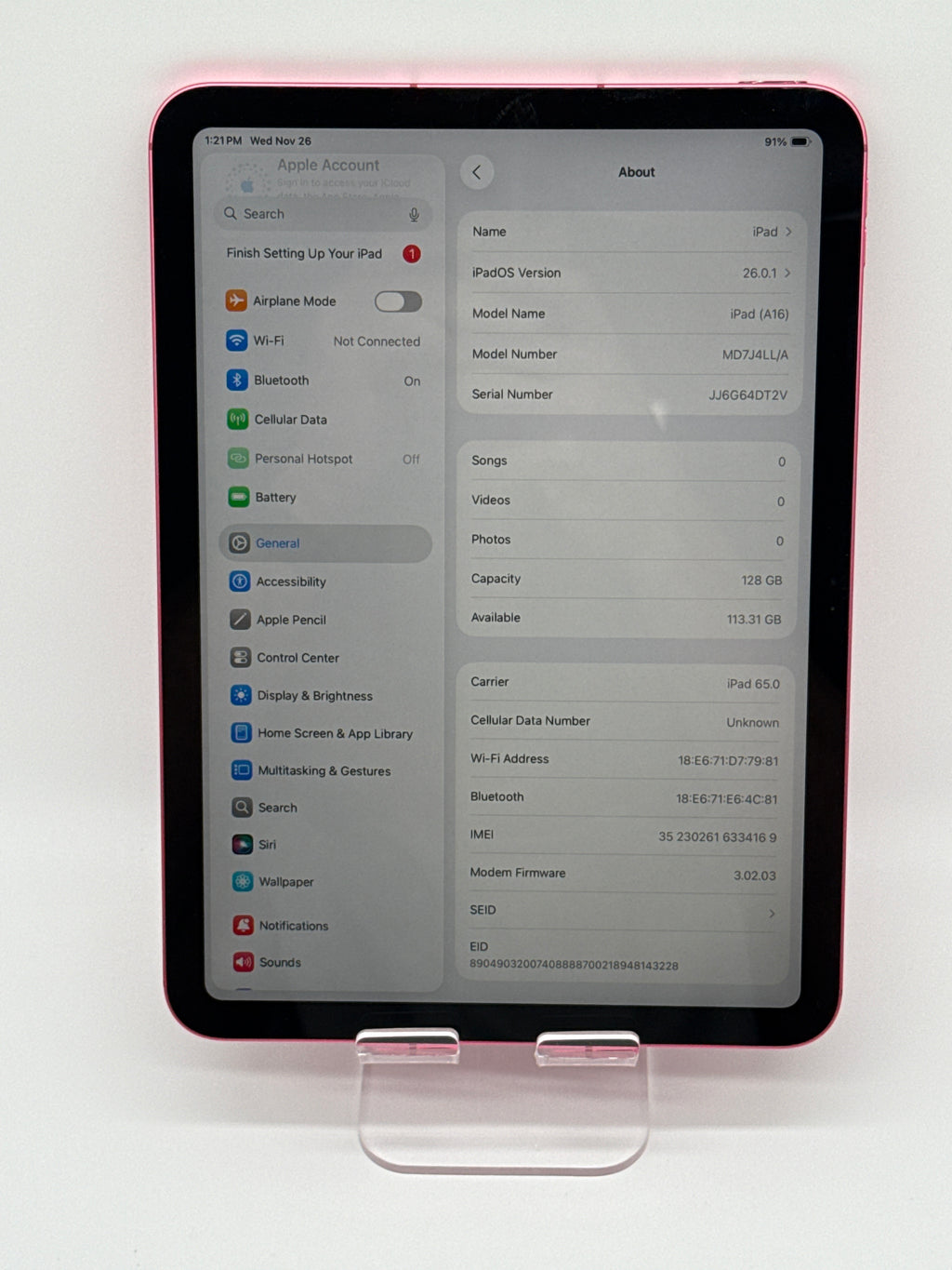 Apple iPad (11th Gen) A16 11 inch 128GB Pink Unlocked Good Condition
