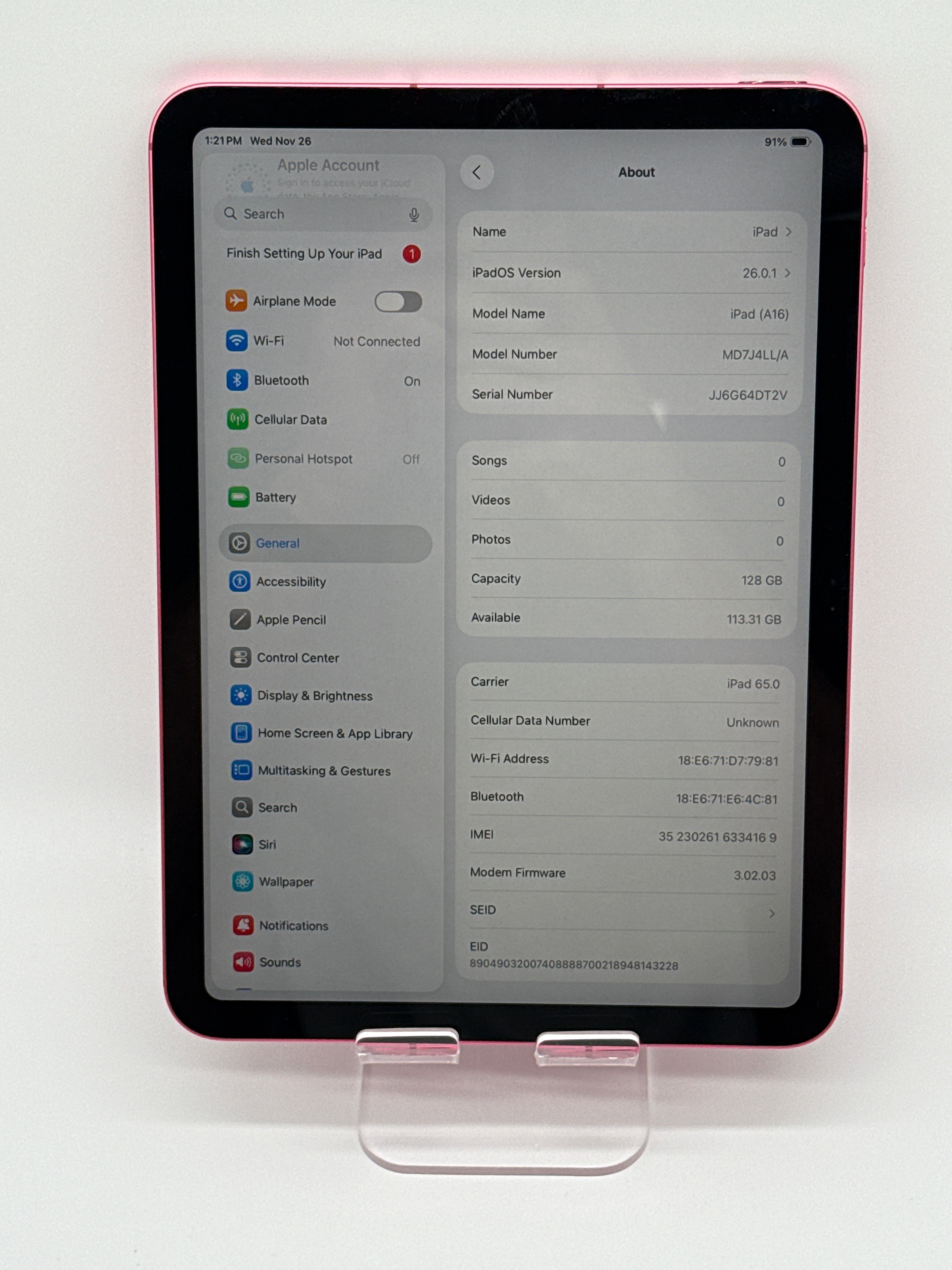 Apple iPad (11th Gen) A16 11 inch 128GB Pink Unlocked Good Condition