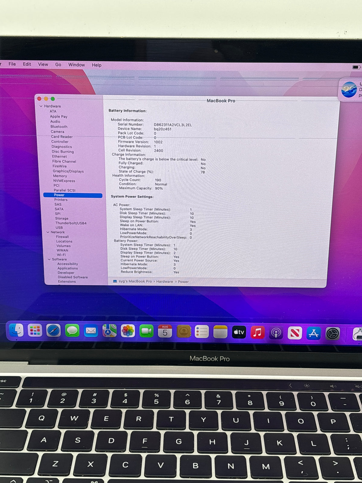 Apple MacBook Pro 13" A2338 M2 8GB RAM 512GB SSD - Screen Flicker
