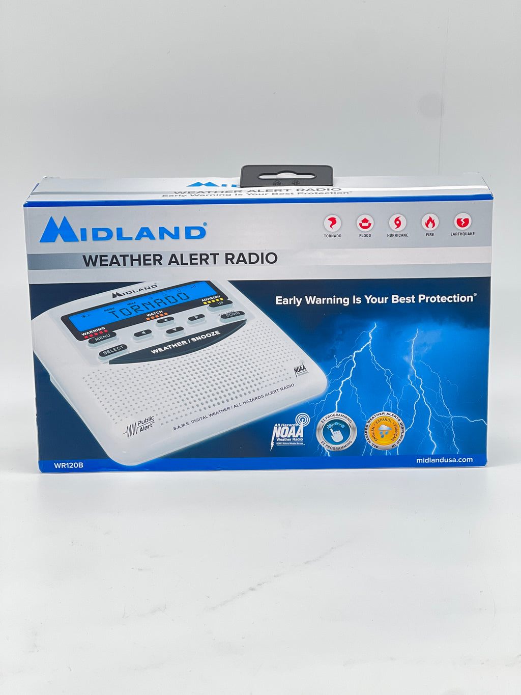 Midland WR120B Weather Alert Radio 2.5 in Digital Display White Open Box