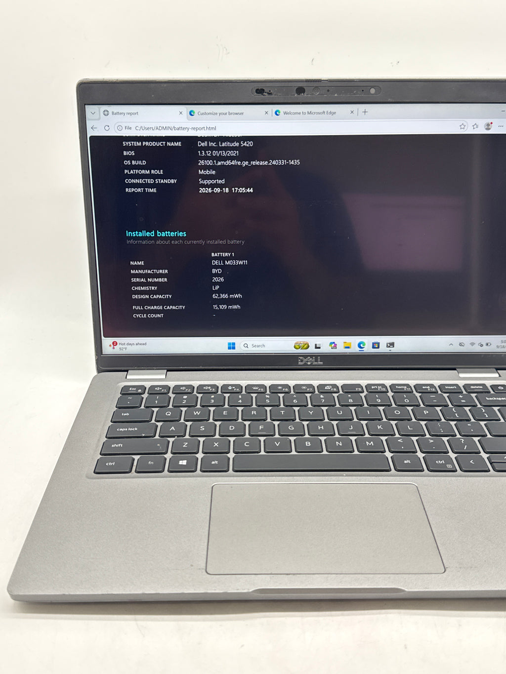 Dell Latitude 5420 14" Touch Intel Core i5-1145G7 2.6GHz 16GB RAM 256GB SSD - Used