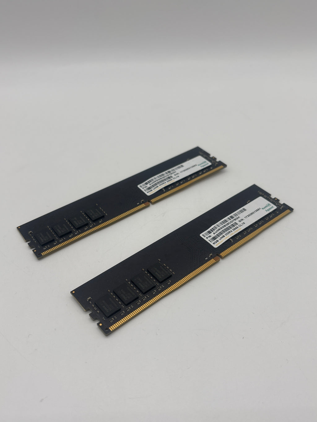 Used Apacer 8GB UNB DDR4 2666 CL19 RAM DIMM 288 Pins - Lot of 2- Total 16GB