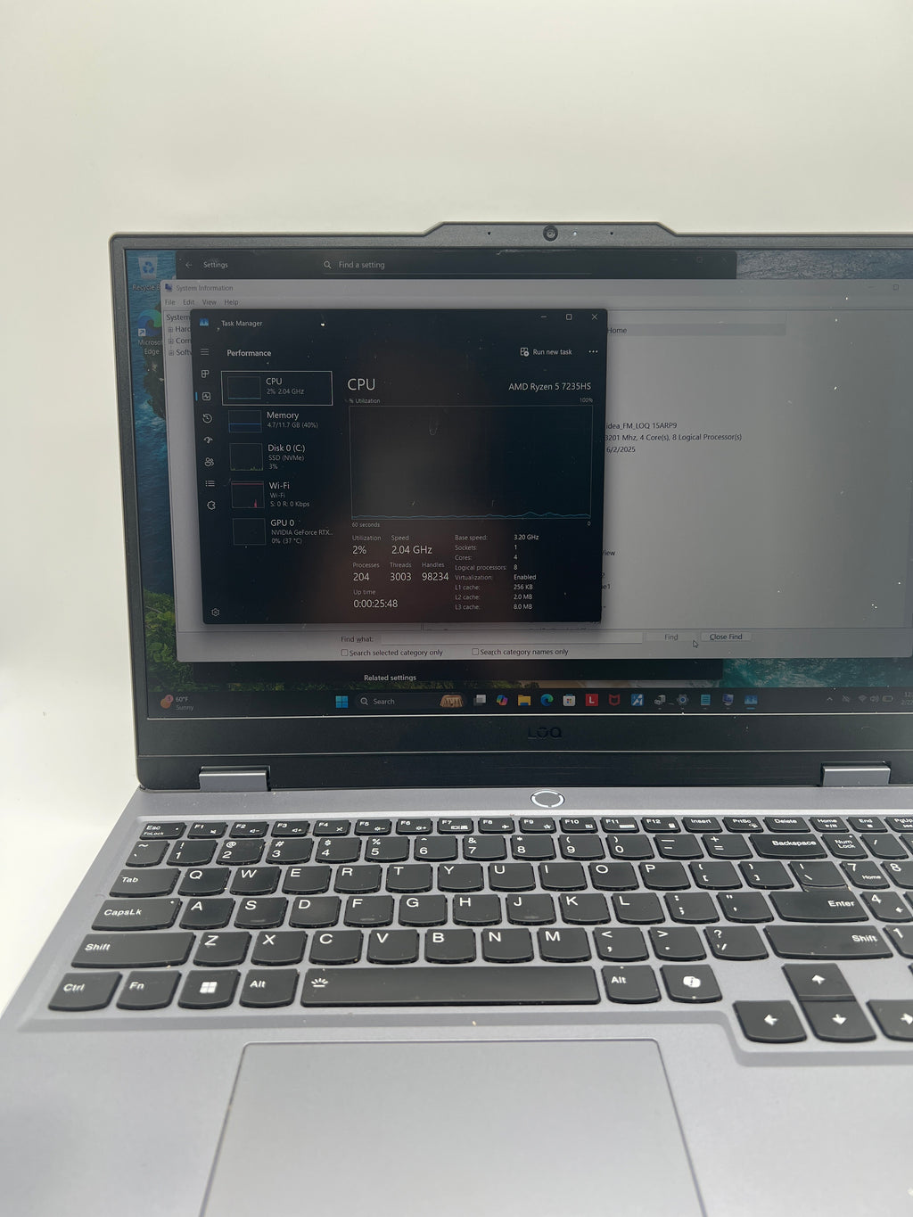 Lenovo LOQ 15arp9 Ryzen 5 7235HS 12GB RAM 512 GB SSD RTX 3050 - For Parts (READ)
