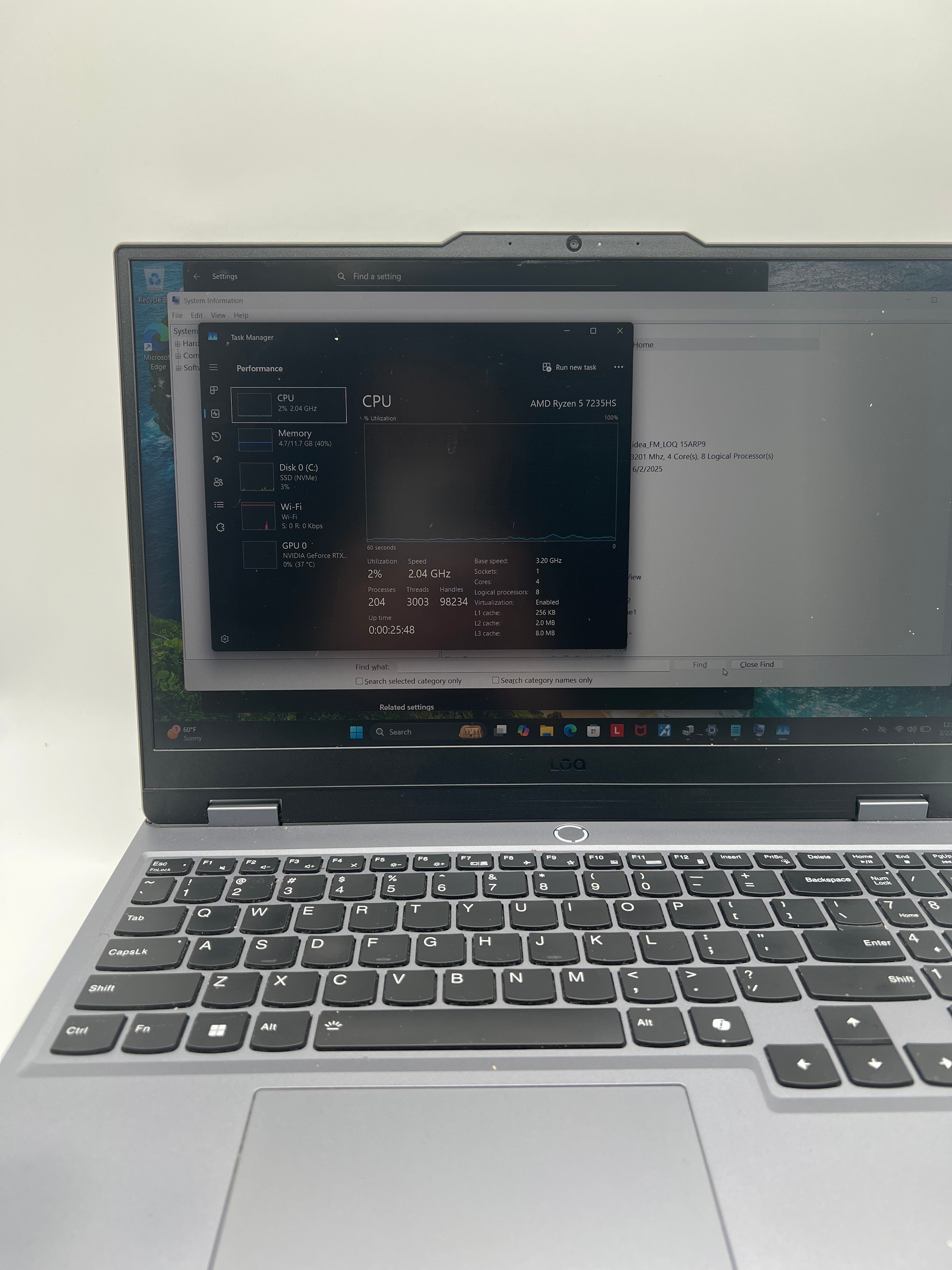 Lenovo LOQ 15arp9 Ryzen 5 7235HS 12GB RAM 512 GB SSD RTX 3050 - For Parts (READ)