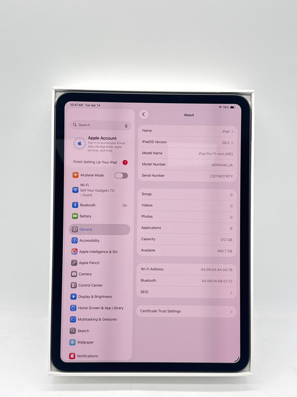 Apple iPad Pro 11" M5 512GB Wi-Fi Only - Used With Box