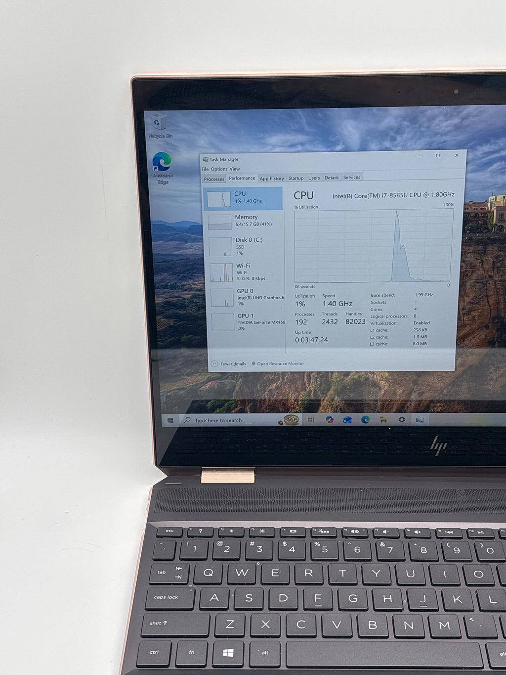 HP Spectre x360 15-df0033dx i7-8565U 16GB RAM 512GB SSD MX150