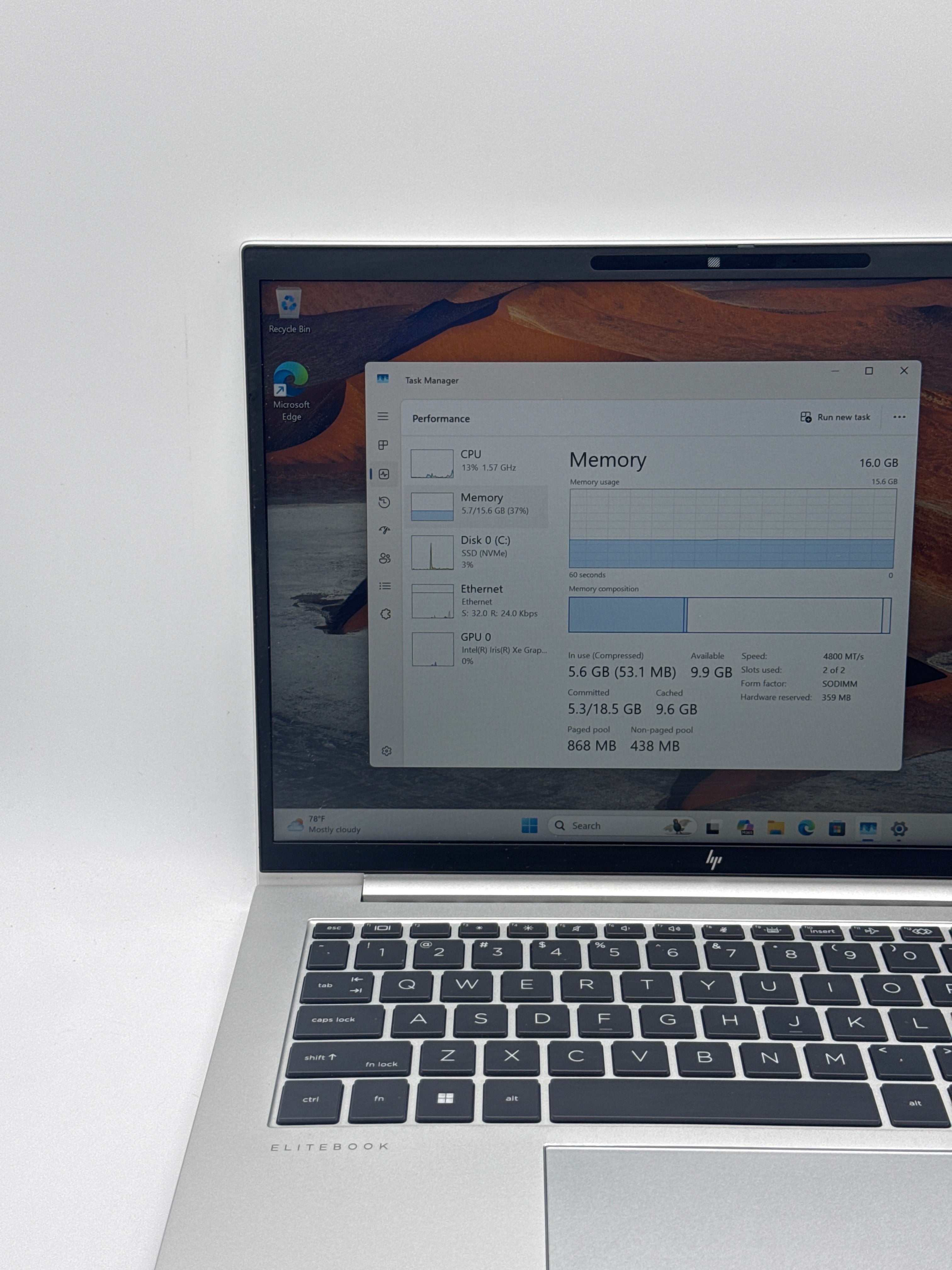 HP Elitebook 840 G9 i5-1245U 16GB RAM 256GB SSD
