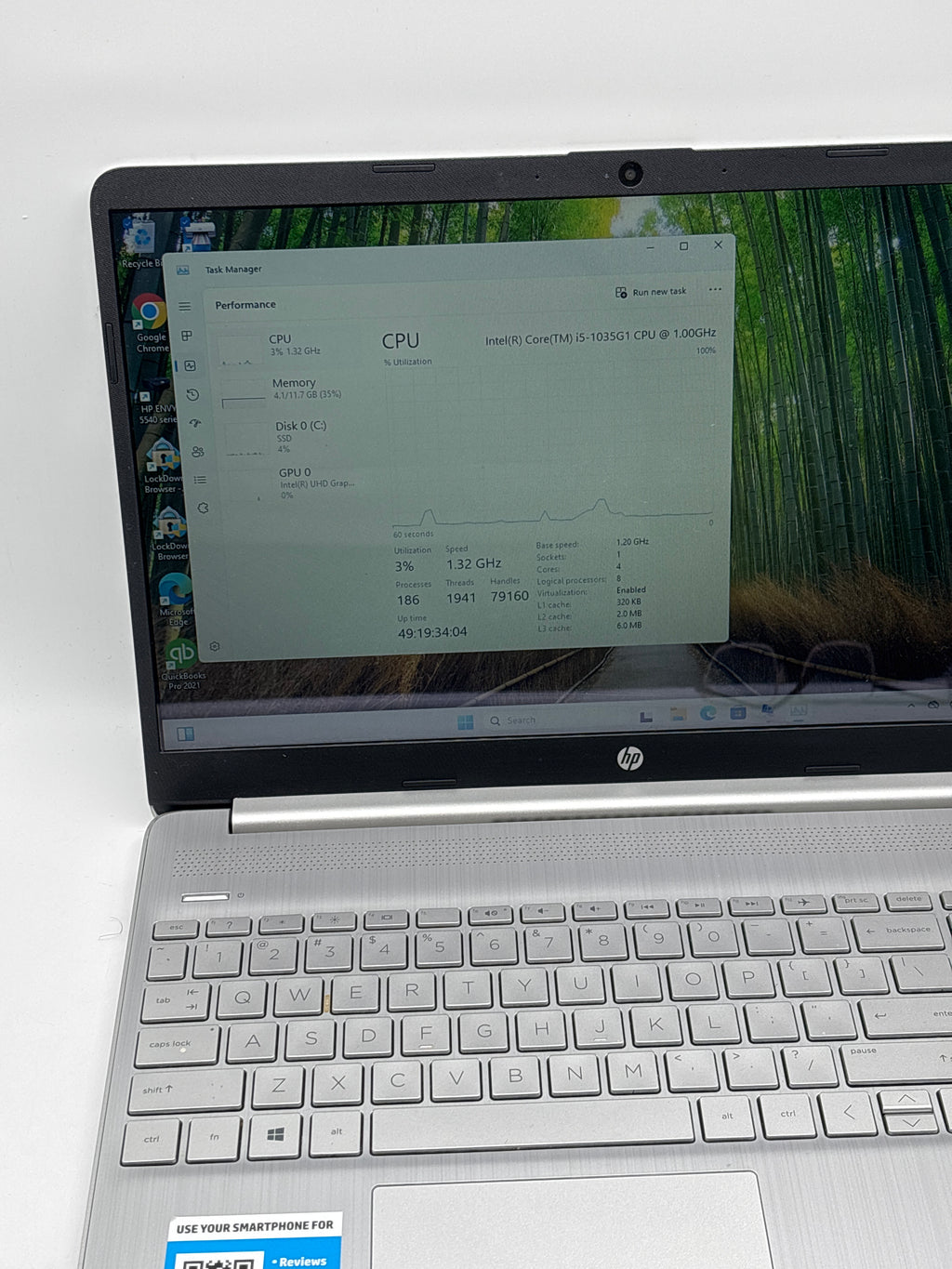 HP Laptop 15-dy1xxx i5-1035G1 12GB RAM 256GB SSD - Used