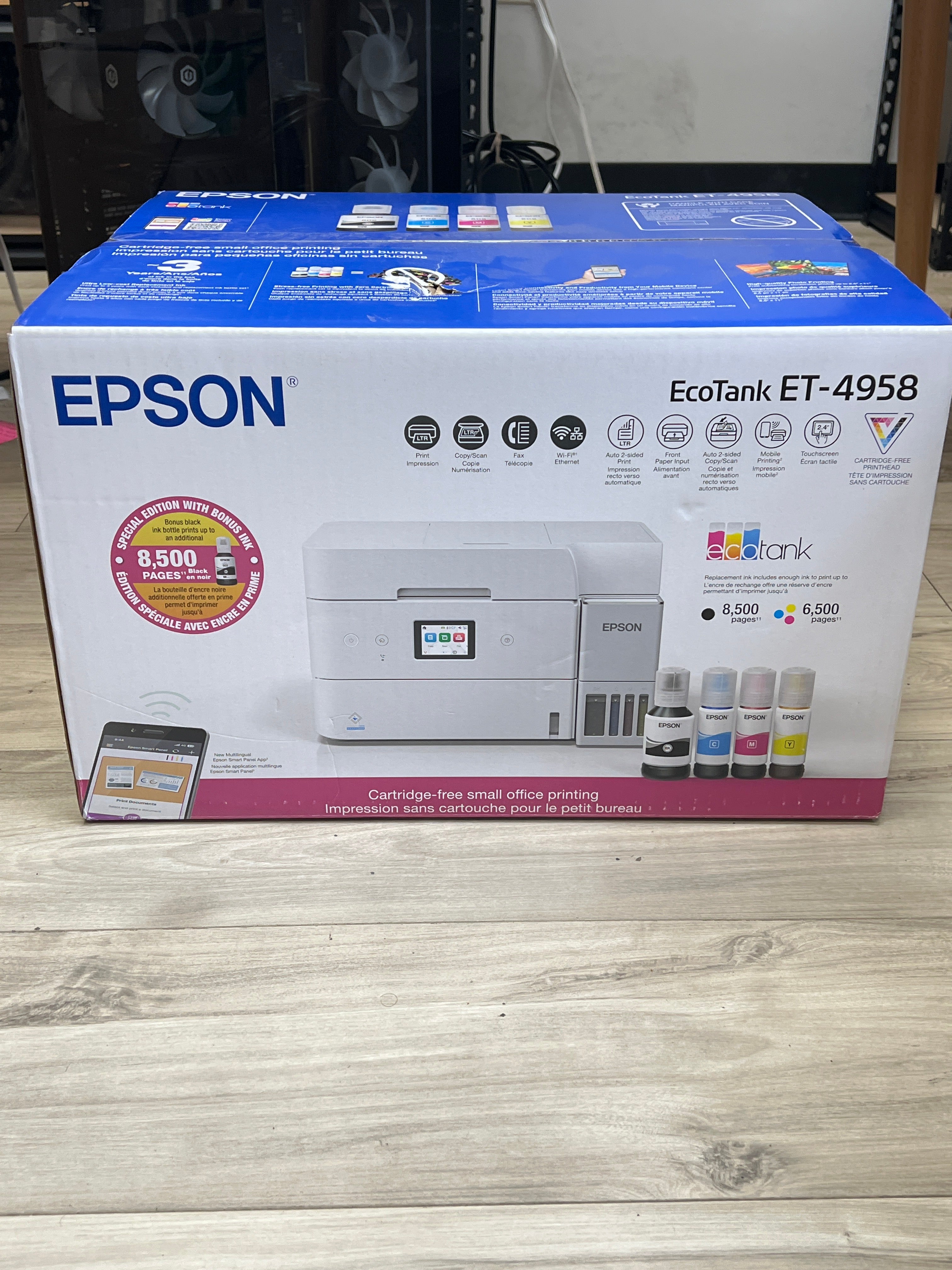 Epson EcoTank ET-4958 All-In-One Wireless Inkjet Printer - New in Box