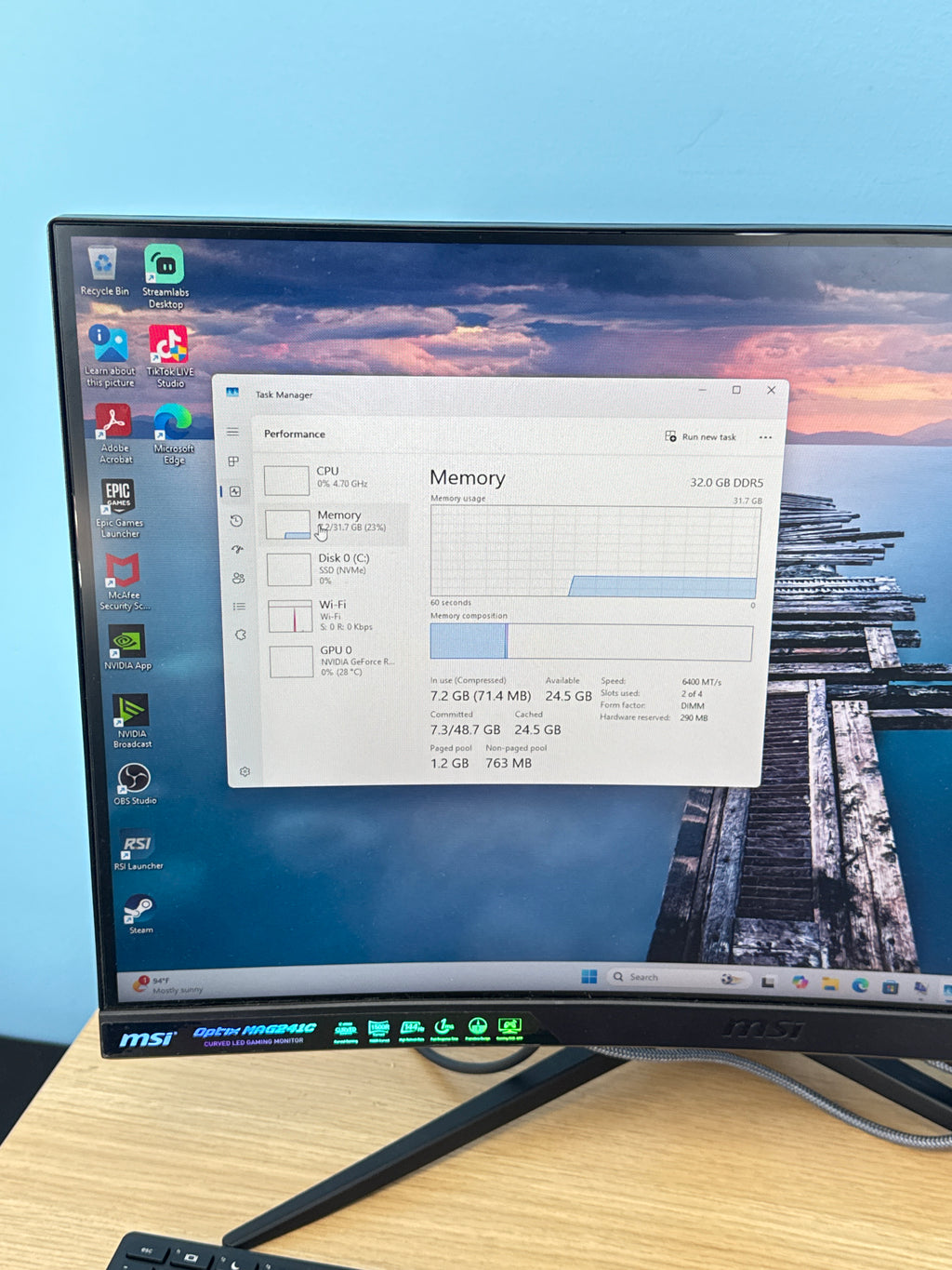 CyberpowerPC C-Series i7-14700F 32GB RAM DDR5 2TB SSD RTX 5070 - Used