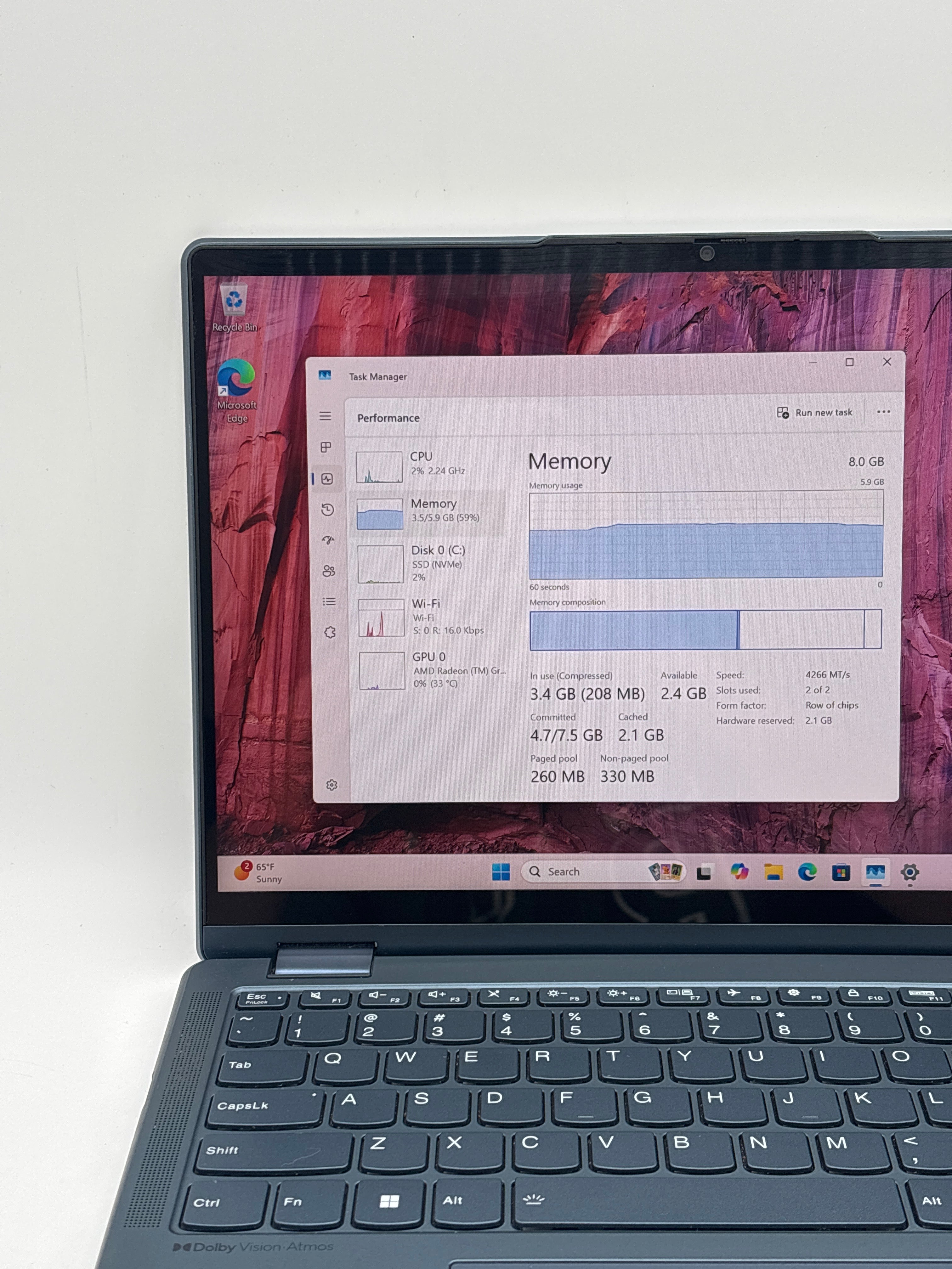 Lenovo Yoga 6 13ABR8 Ryzen 5 7530U 8GB RAM 256GB SSD