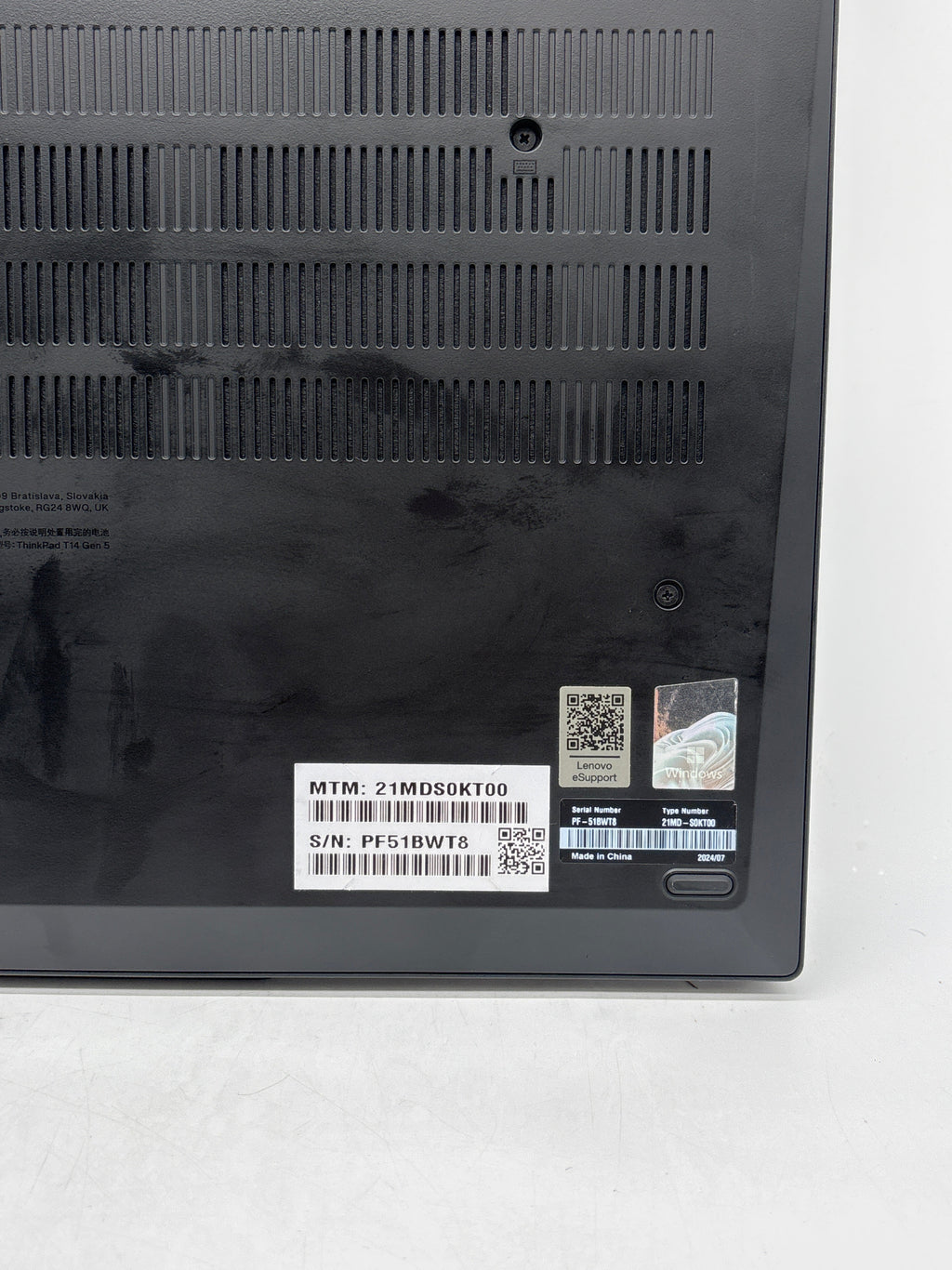Lenovo ThinkPad T14 Gen 5 Ryzen 5 PRO 8540U 16GB RAM 512GB SSD Black - Used