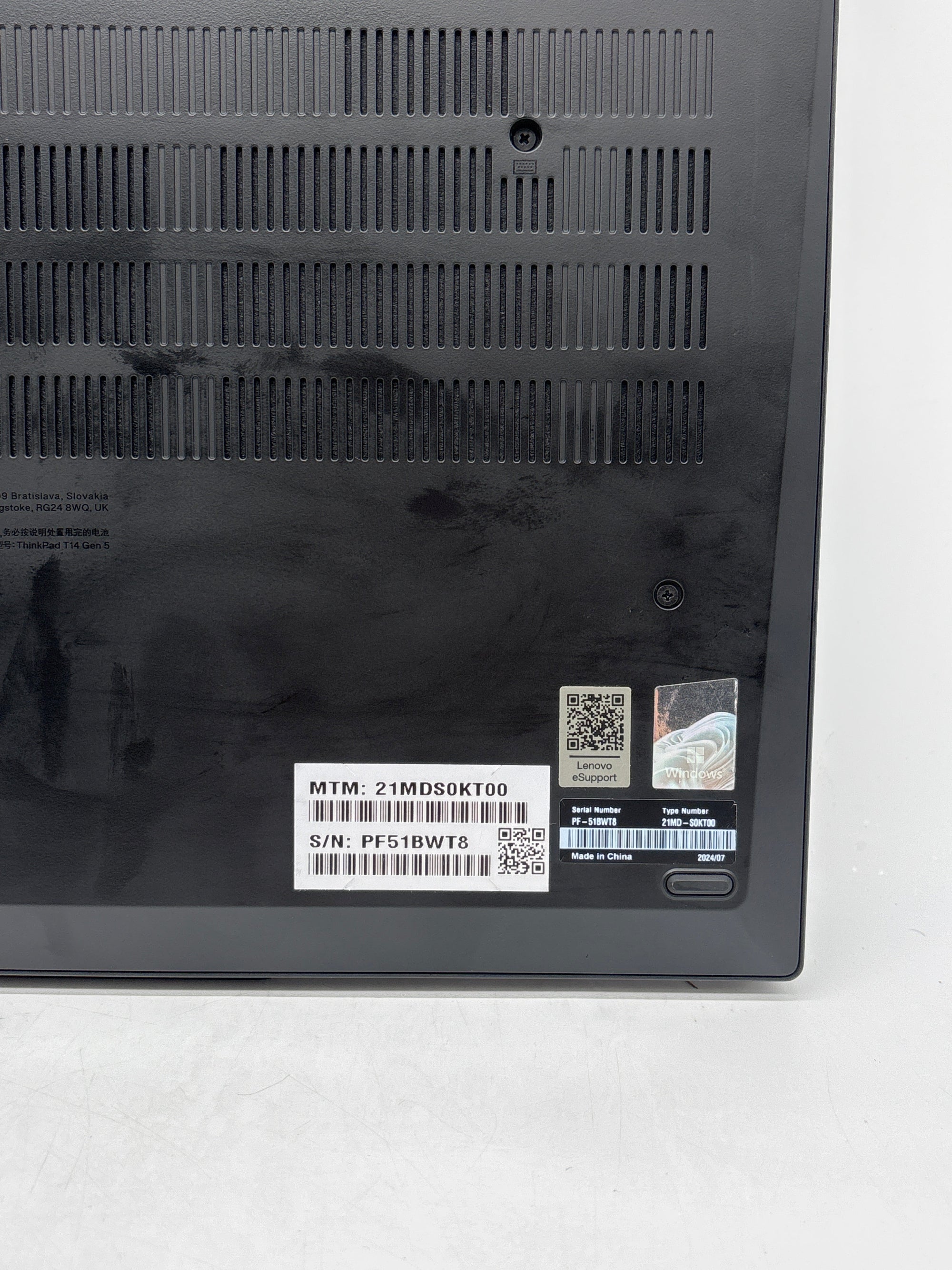 Lenovo ThinkPad T14 Gen 5 Ryzen 5 PRO 8540U 16GB RAM 512GB SSD Black - Used