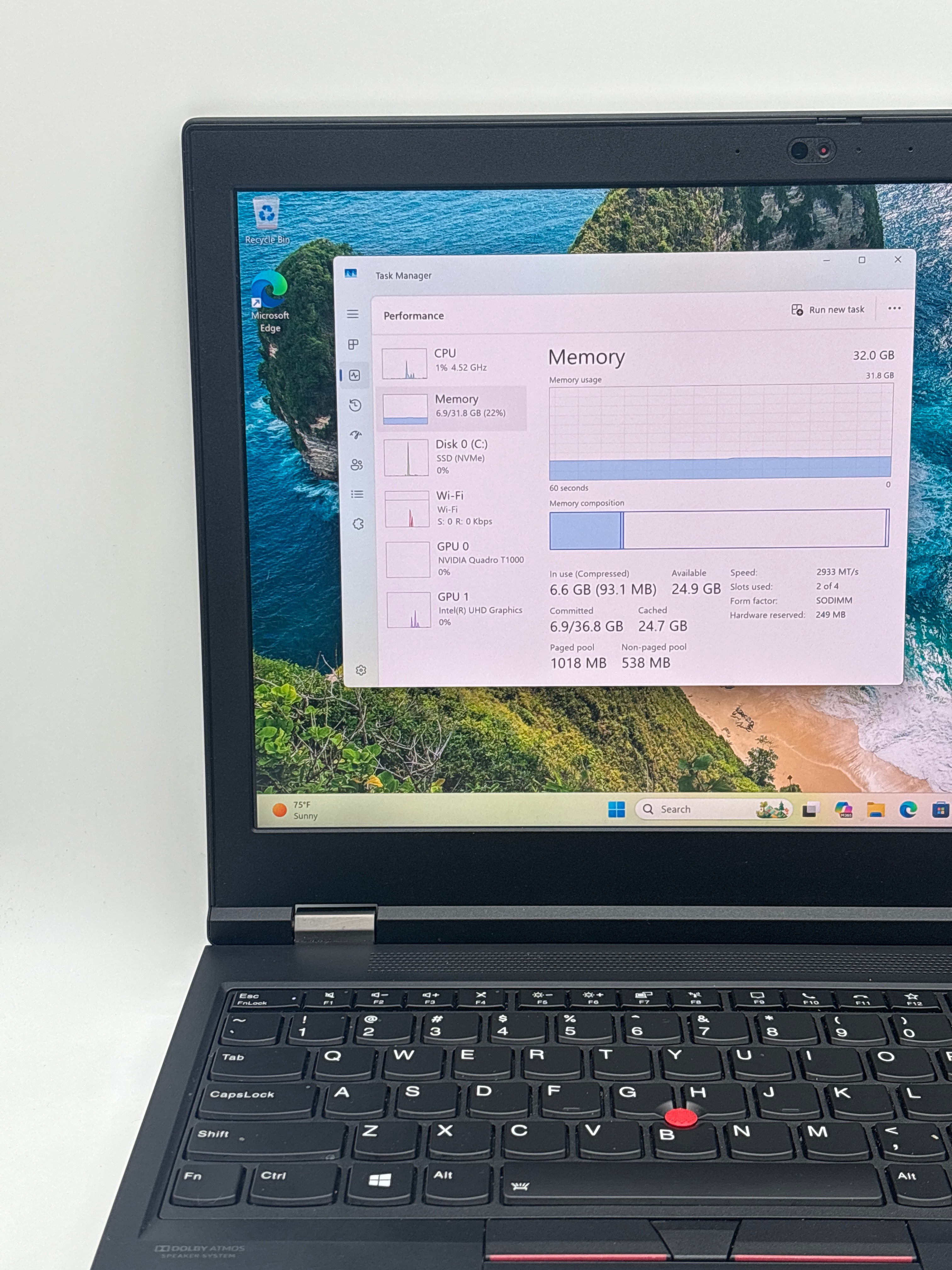 Lenovo ThinkPad P15 Gen 1 i7-10750H 32GB RAM 1TB SSD T1000