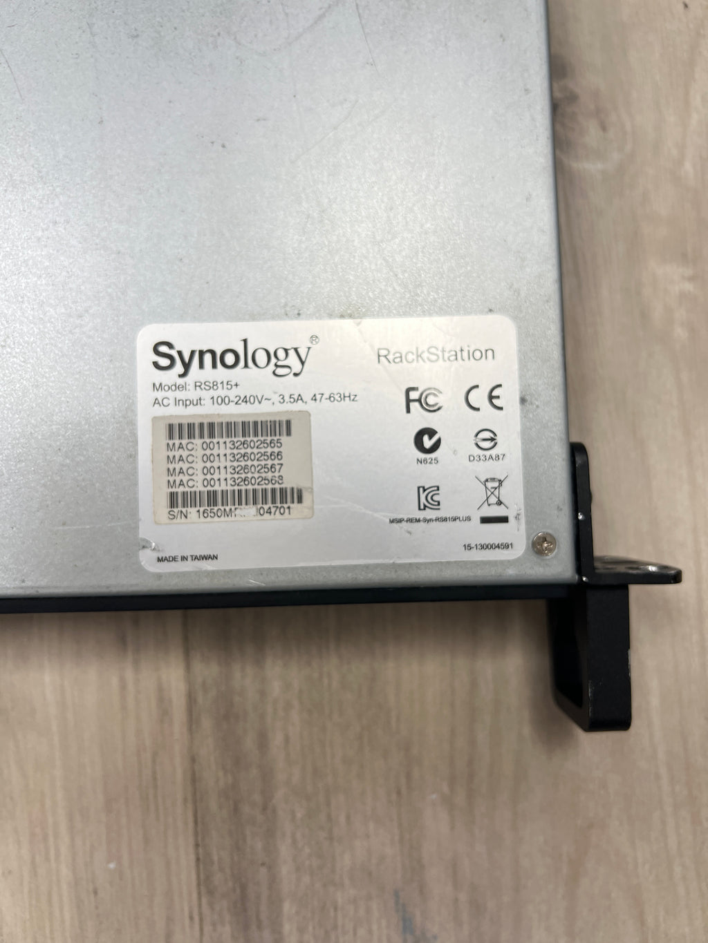 Synology RS815+ 4-Bay Rackmount NAS 12TB External Drive Silver
