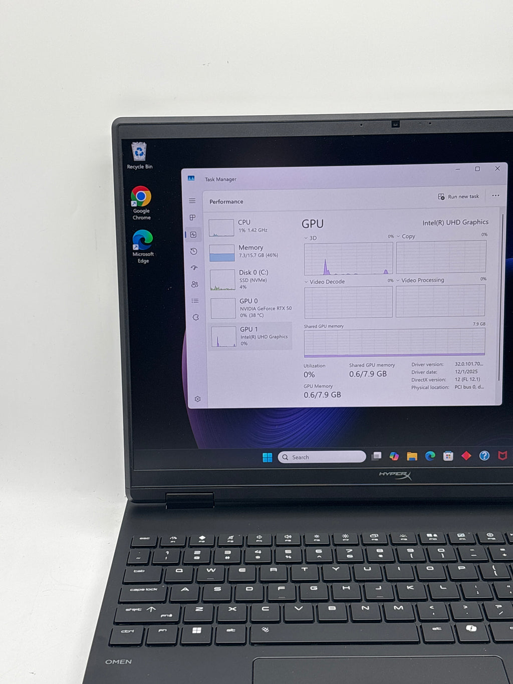 HP HyperX OMEN 15-ga0762nr 15" Intel Core i7-14650HX 16GB RAM 1TB SSD RTX 5060 - Used
