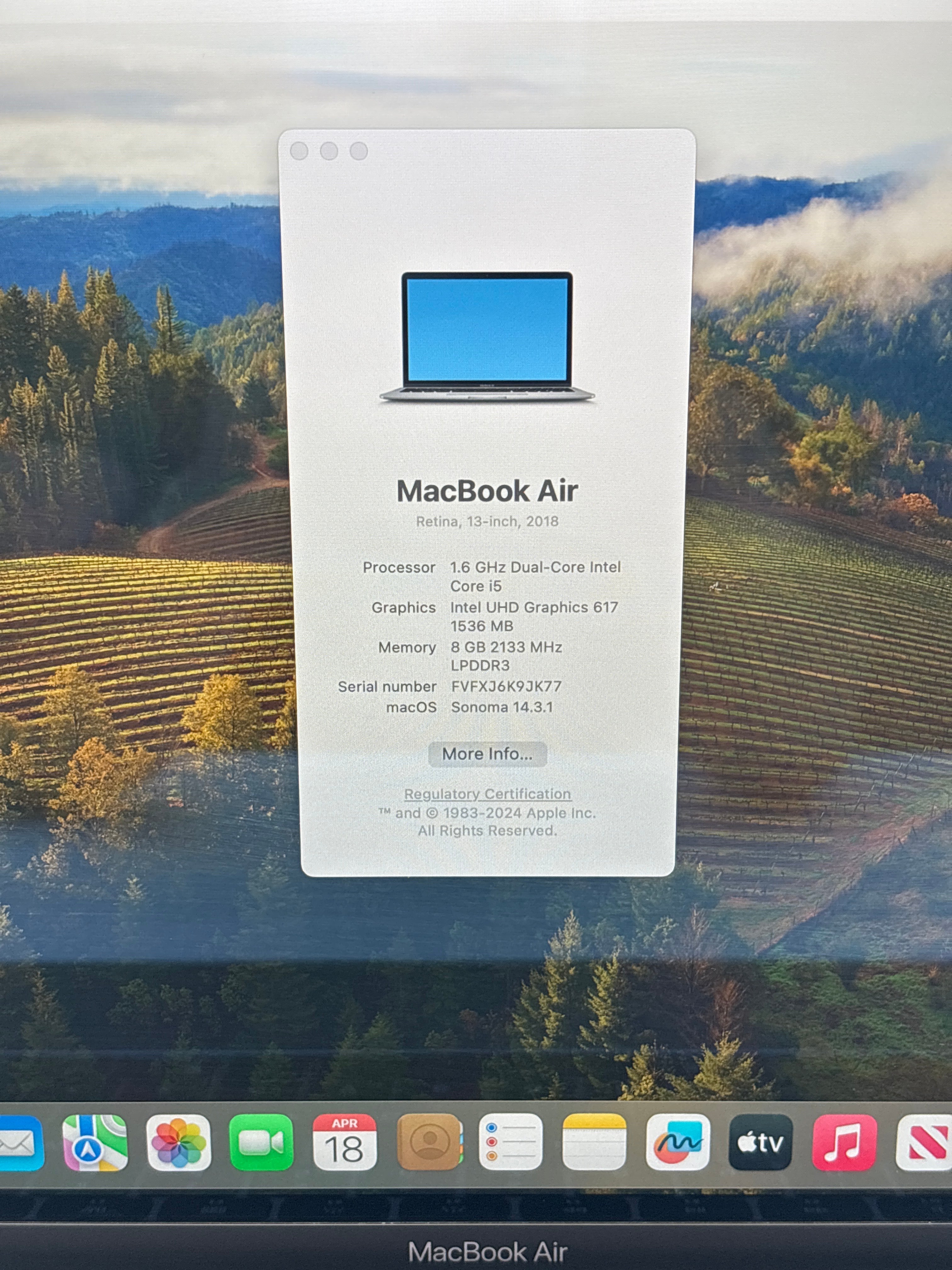 Apple MacBook Air 13" A1932 i5 8GB RAM 128GB SSD