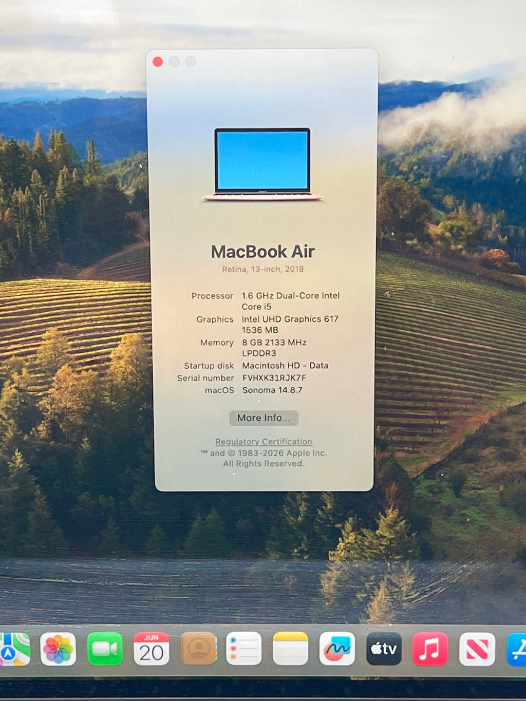 Apple MacBook Air 13.3" 2019 Core i5 8GB RAM 128GB SSD Rose Gold - Used