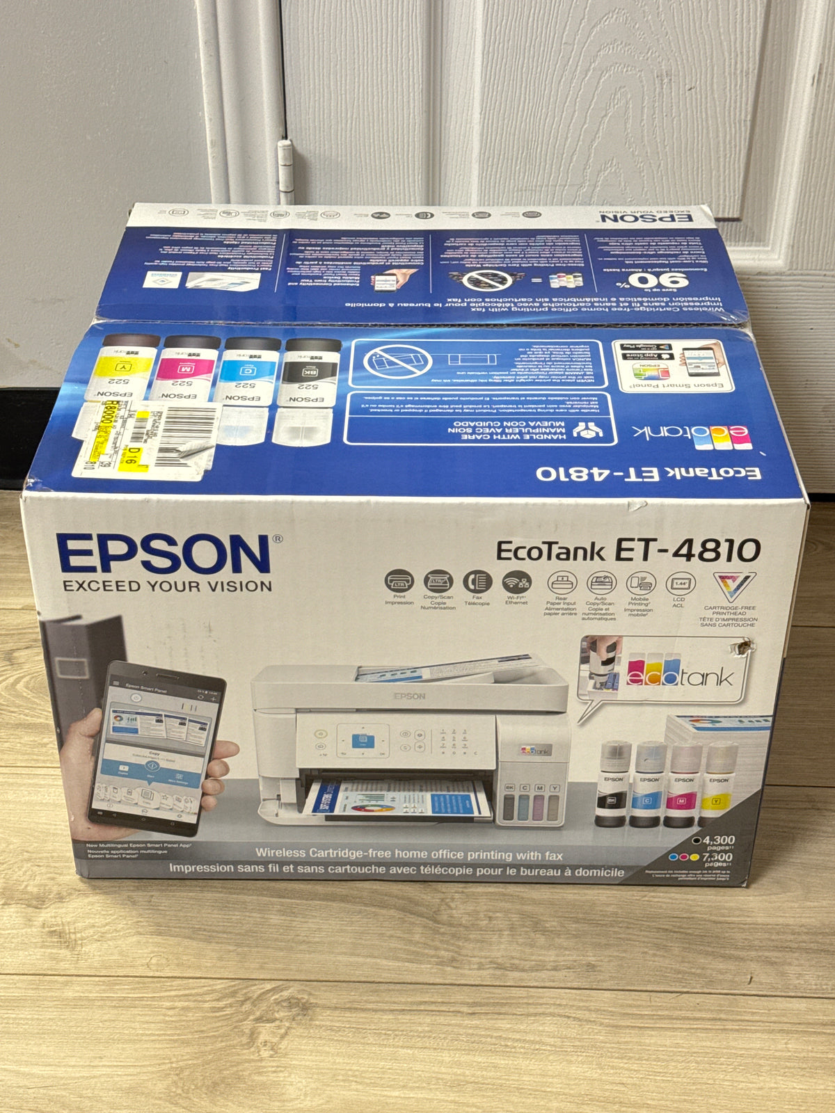 Epson EcoTank ET-4810 Wireless Color Supertank Printer Scan Copy Fax - New
