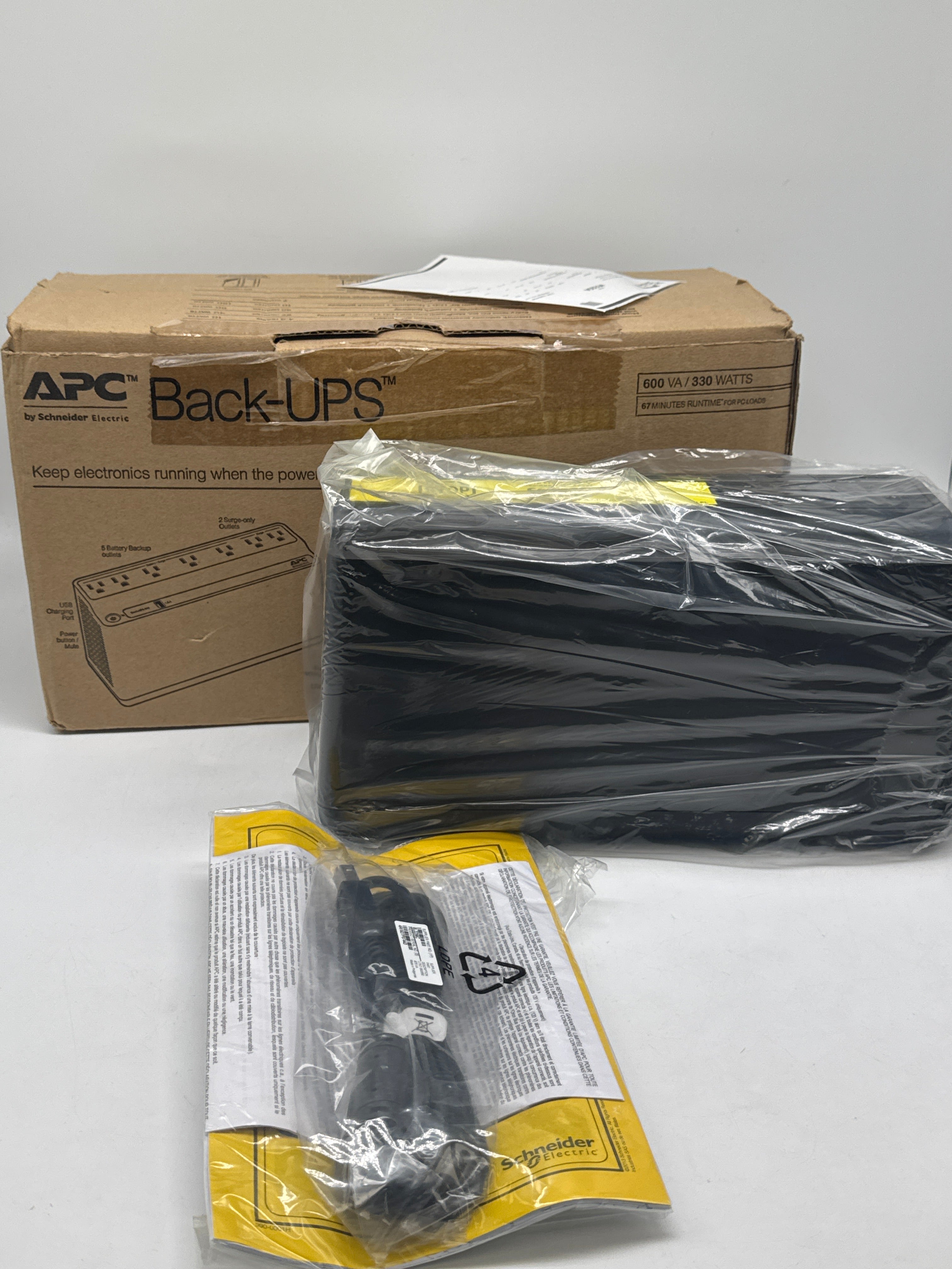 APC Back-UPS BE600M1 600 VA 330W New open box