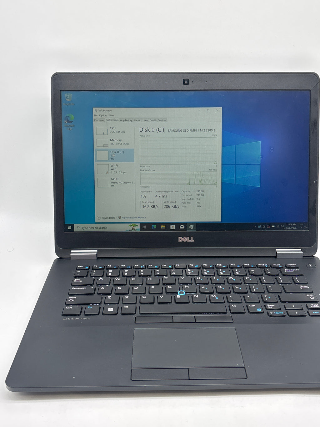 Dell Latitude E7470 14" Core i5-6300U 16GB RAM 256GB SSD - Used