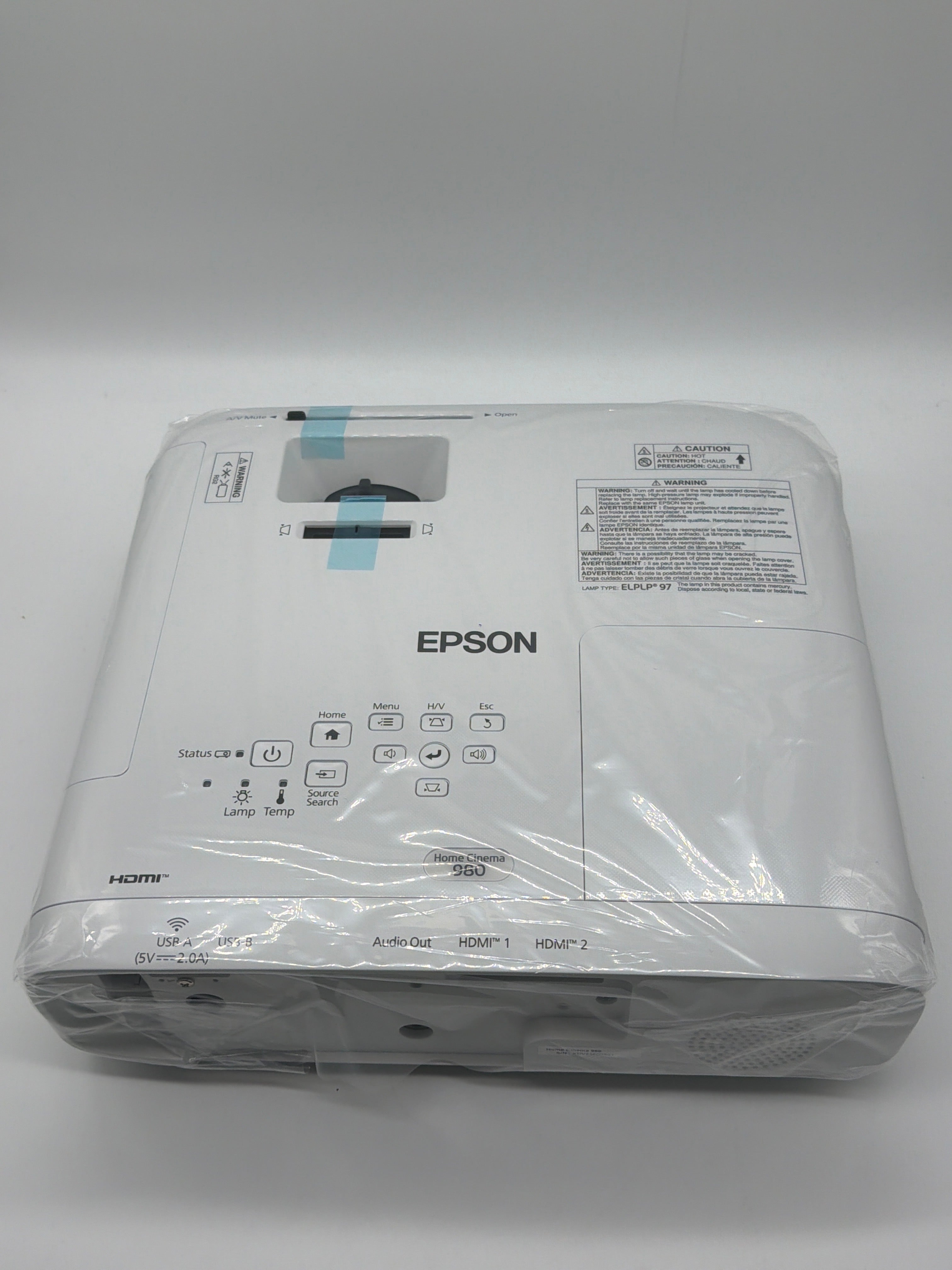 Epson Home Cinema 980 Projector 1080p 3400lm LCD Model HB63A New