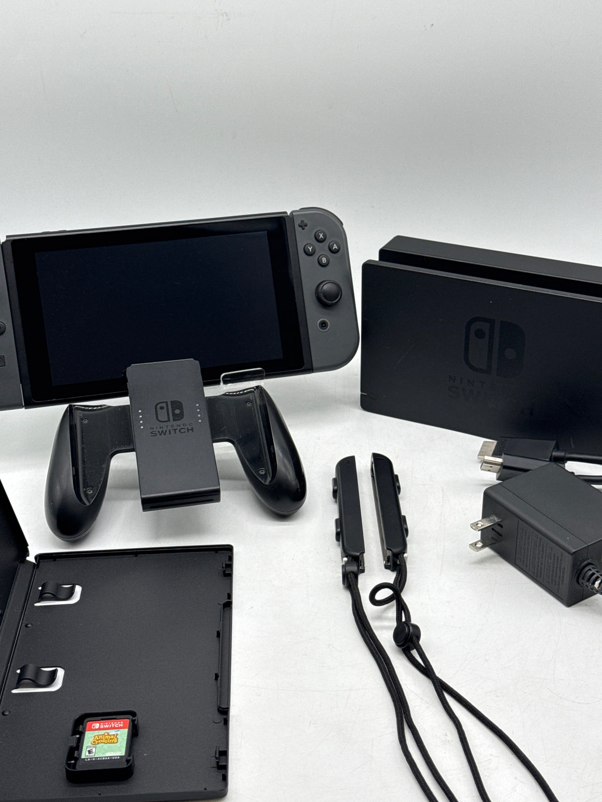 Nintendo Switch HAC-001 32GB Black Console with Joy-Con, Dock and Animal Crossing Game - Used