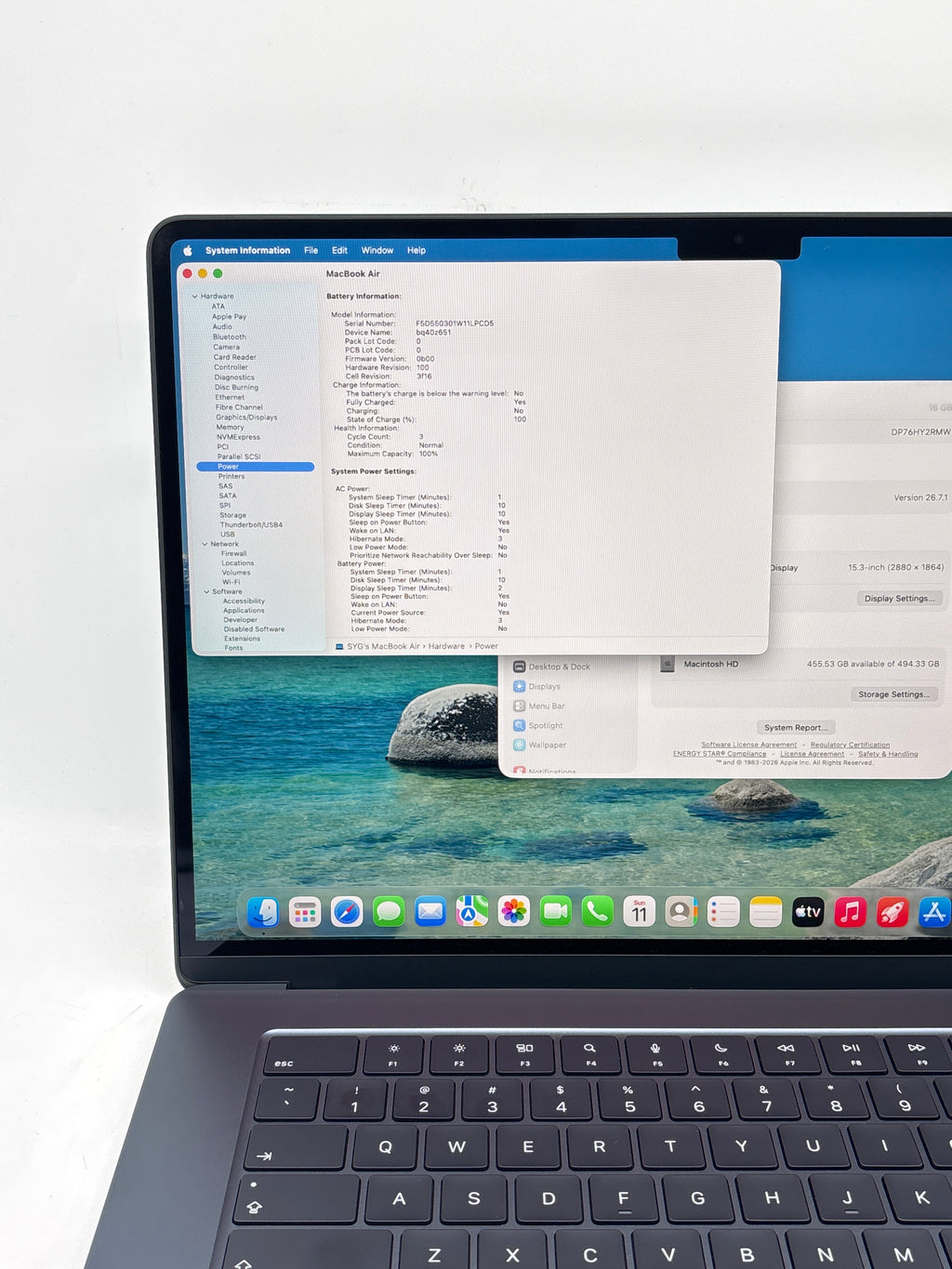 Apple MacBook Air 15in M5 A3448 16GB RAM 512GB SSD Midnight - Used
