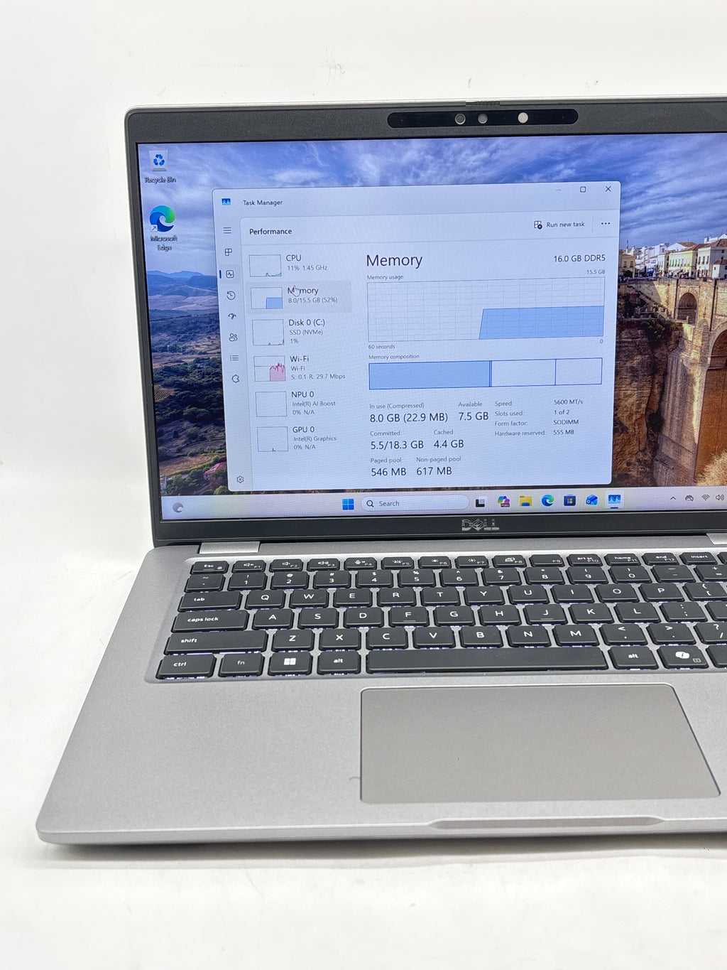 Dell Precision 3490 Intel Core Ultra 7 155U 16GB RAM 512GB SSD 14in Gray - Used