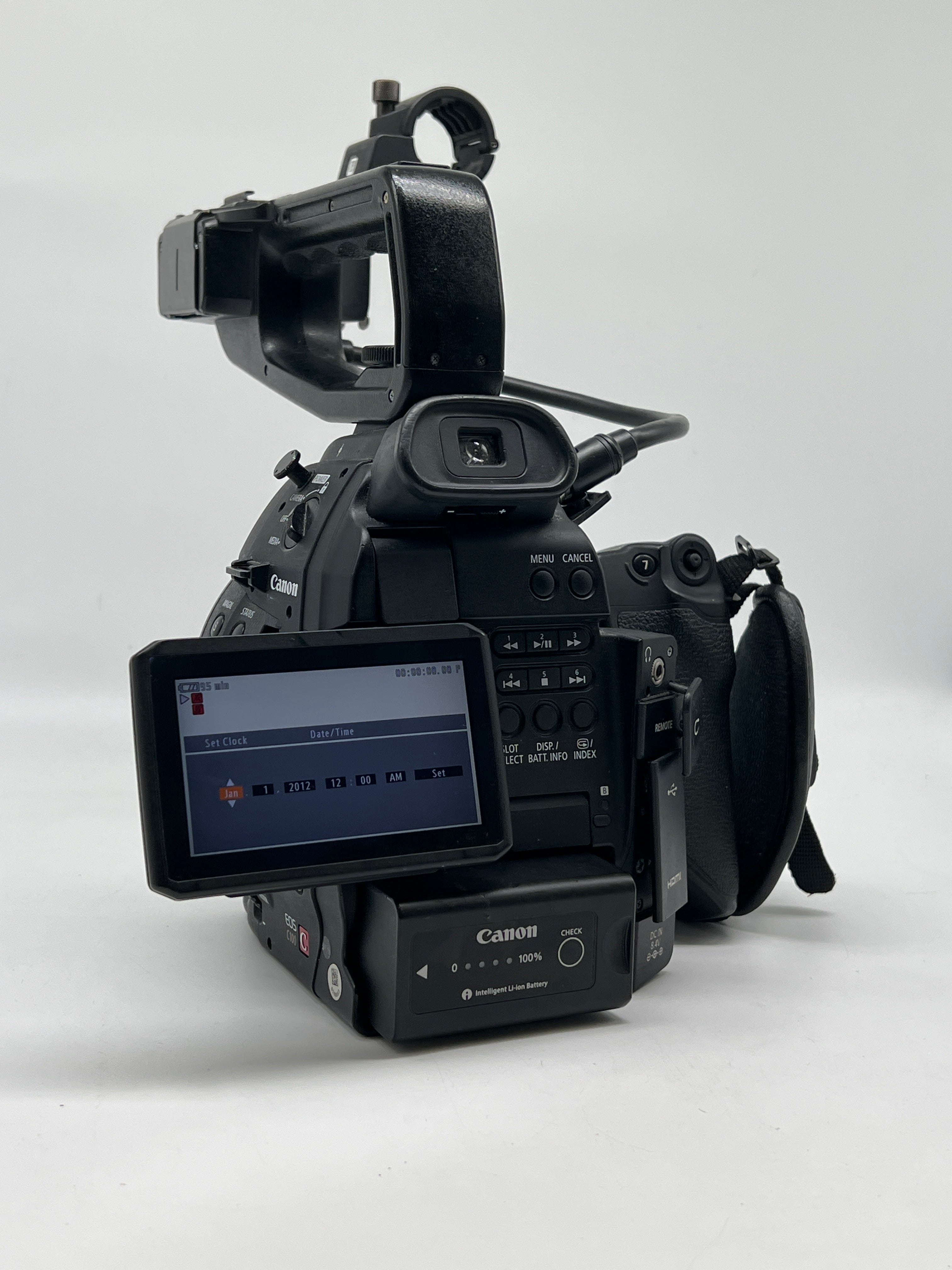 Canon EOS C100 Cinema Camcorder Camera  w/ top and side handle - Used