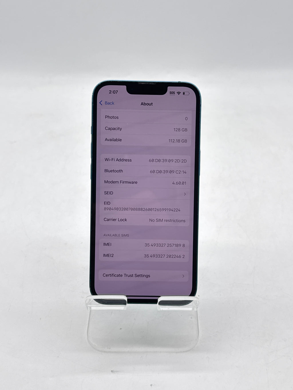 Unlocked Apple iPhone 13 128GB 18.5 Blue MLMT3LL/A