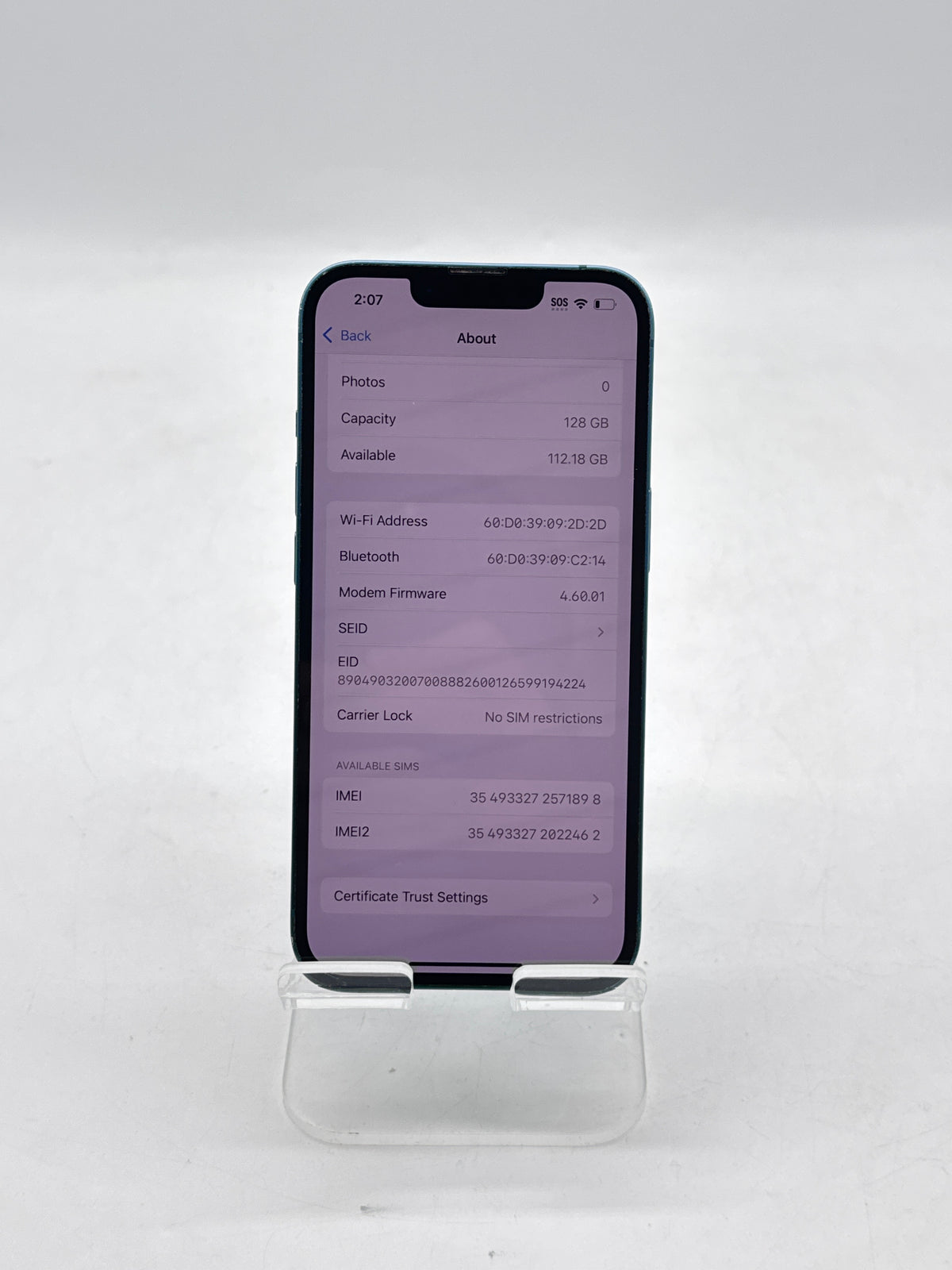 Unlocked Apple iPhone 13 128GB 18.5 Blue MLMT3LL/A