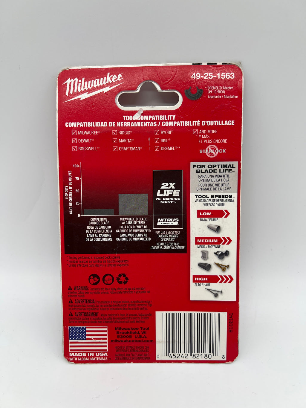 Milwaukee Nitrus Carbide 3pk Extreme Metal Oscillating Blades 49-25-1563