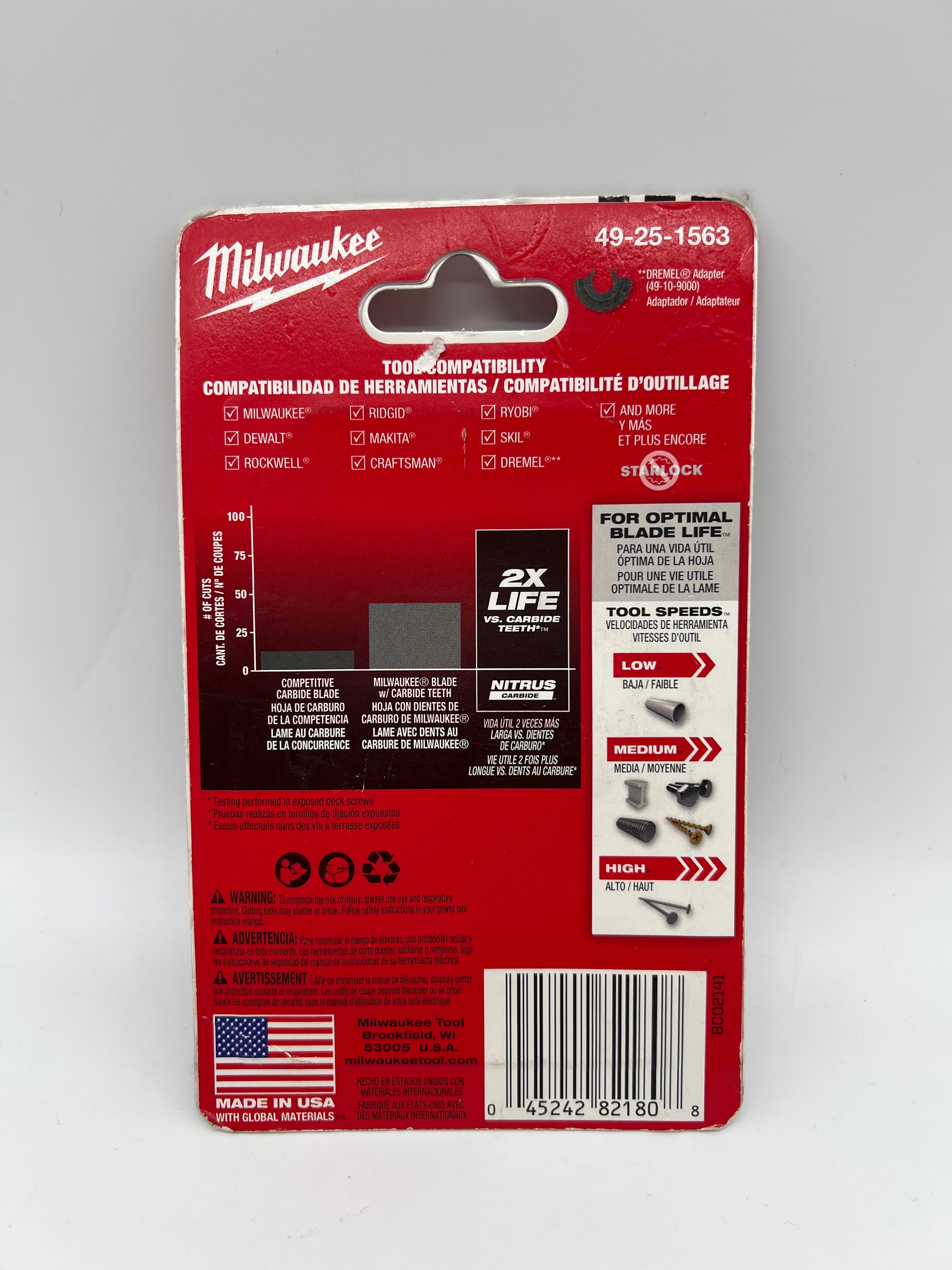 Milwaukee Nitrus Carbide 3pk Extreme Metal Oscillating Blades 49-25-1563