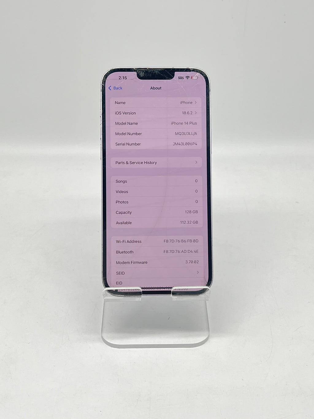 Apple iPhone 14 Plus 128GB AT&T Purple - For Parts (Read)