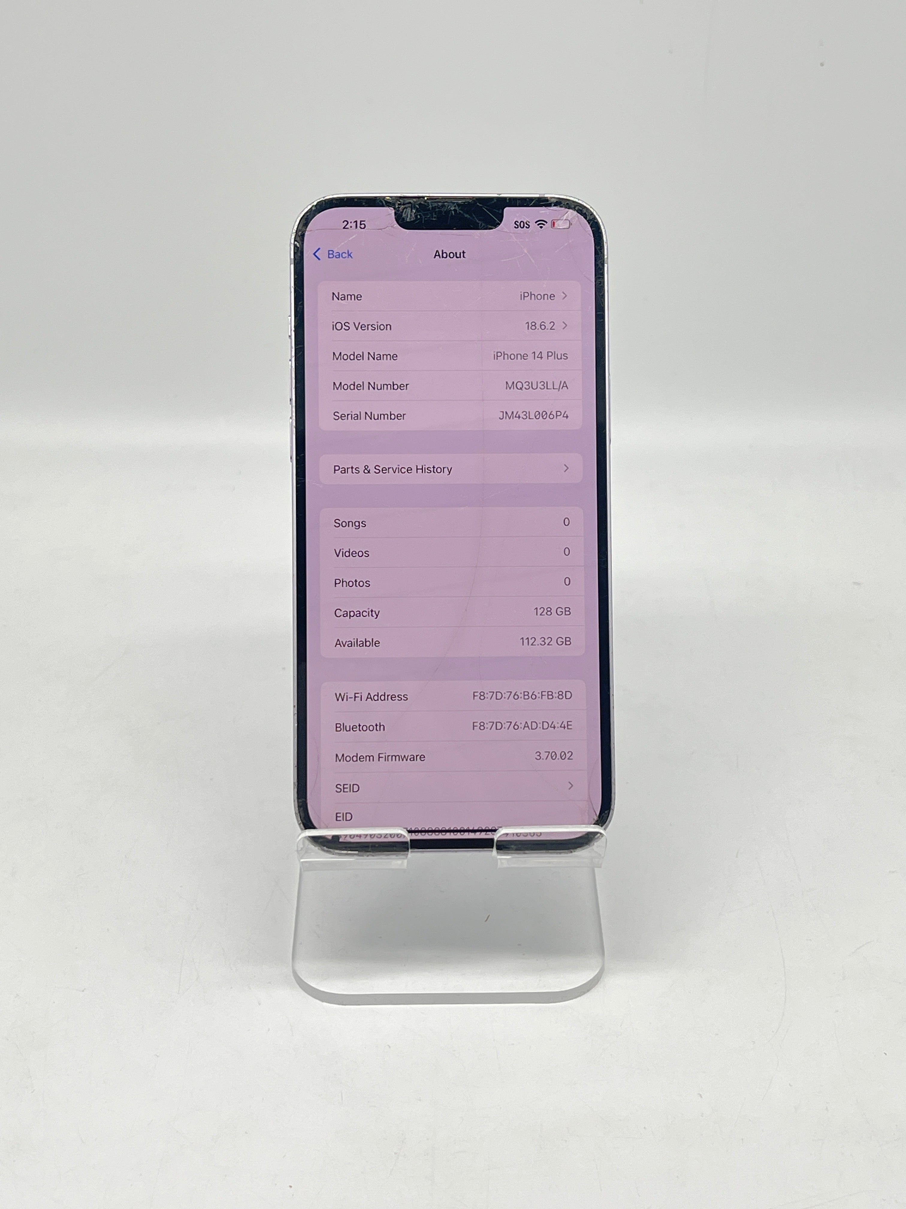 Apple iPhone 14 Plus 128GB AT&T Purple - For Parts (Read)