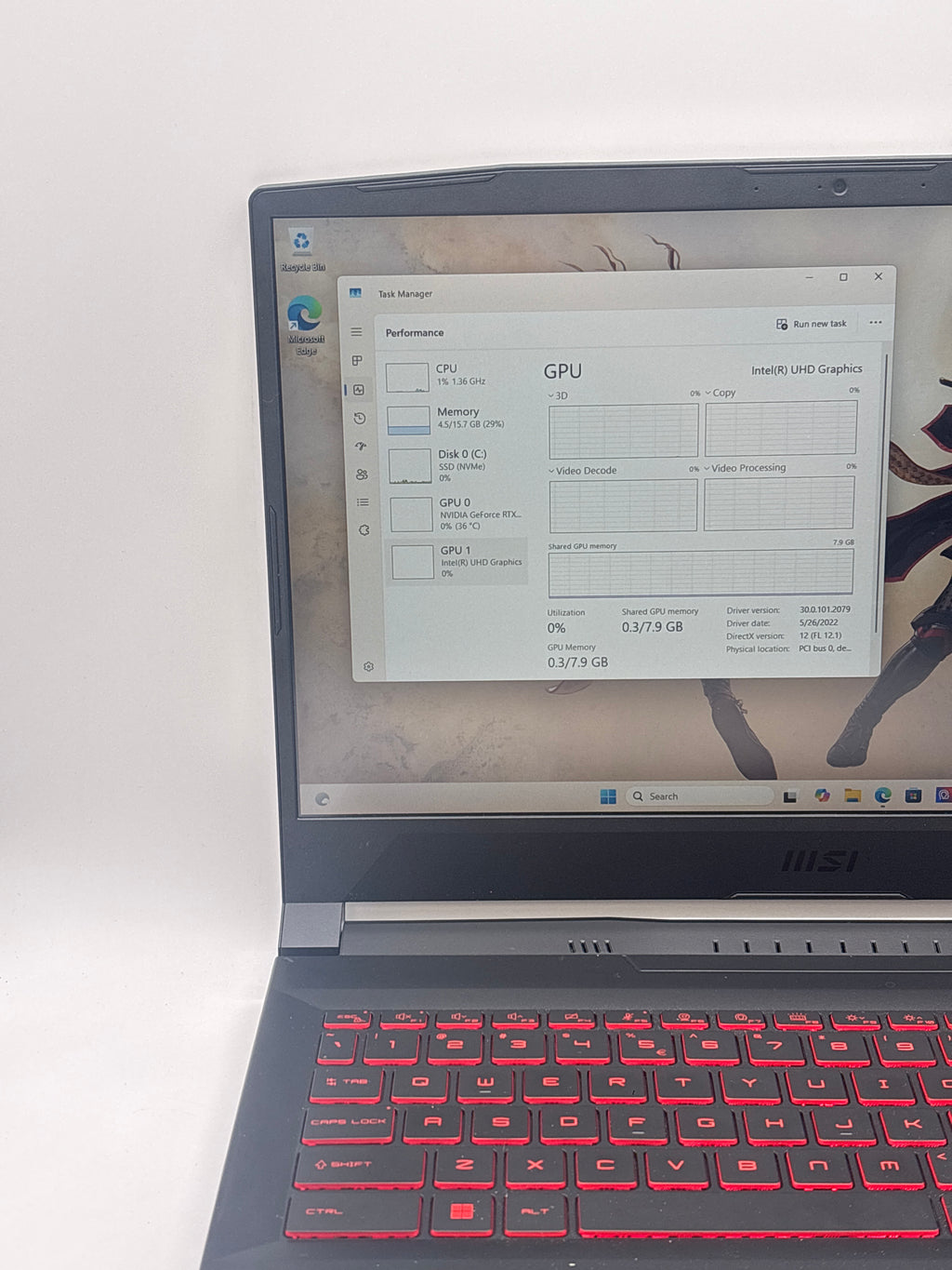 MSI Katana GF66 11UE i7-11800H 16GB RAM 512GB SSD RTX 3060
