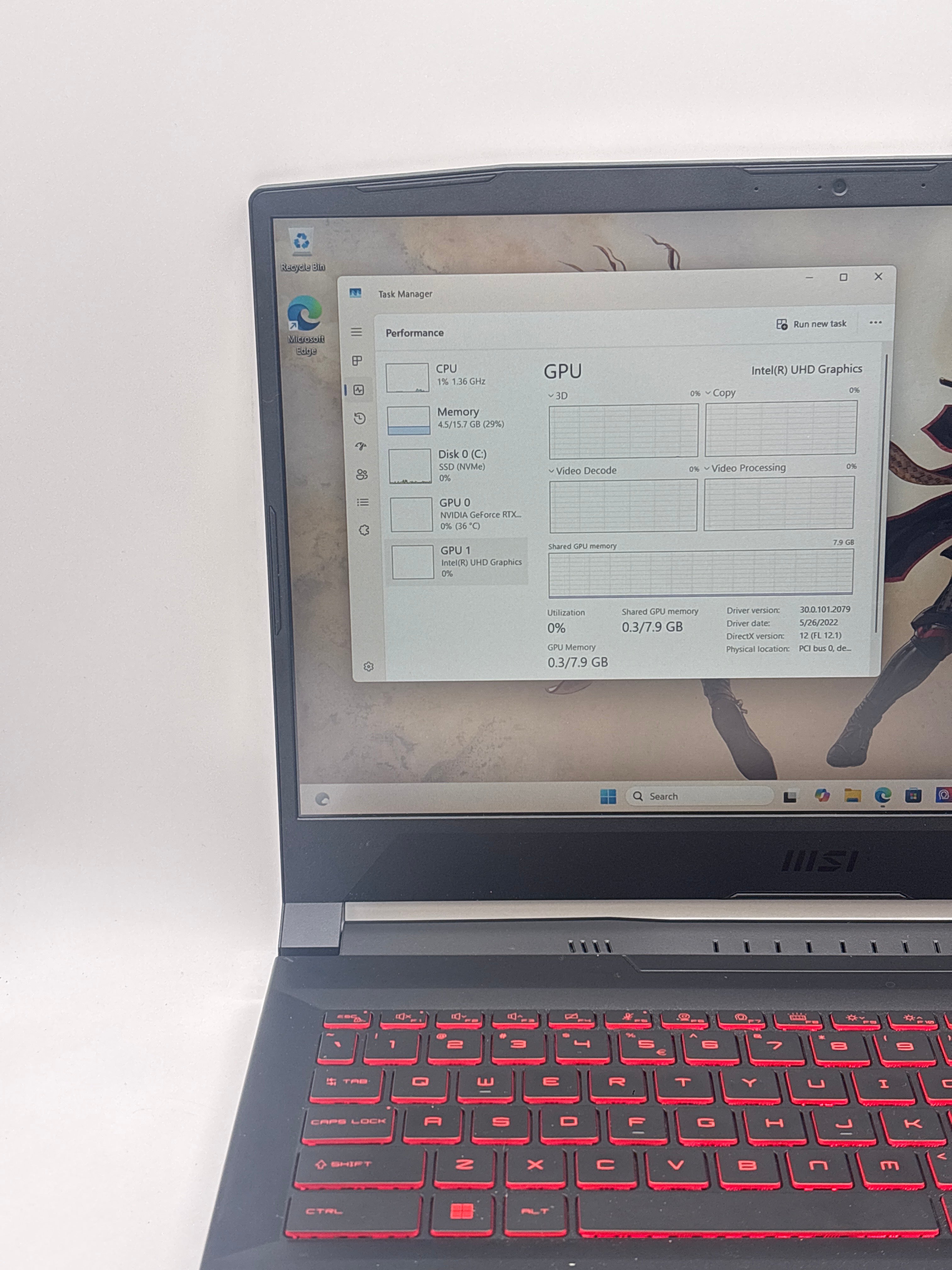 MSI Katana GF66 11UE i7-11800H 16GB RAM 512GB SSD RTX 3060