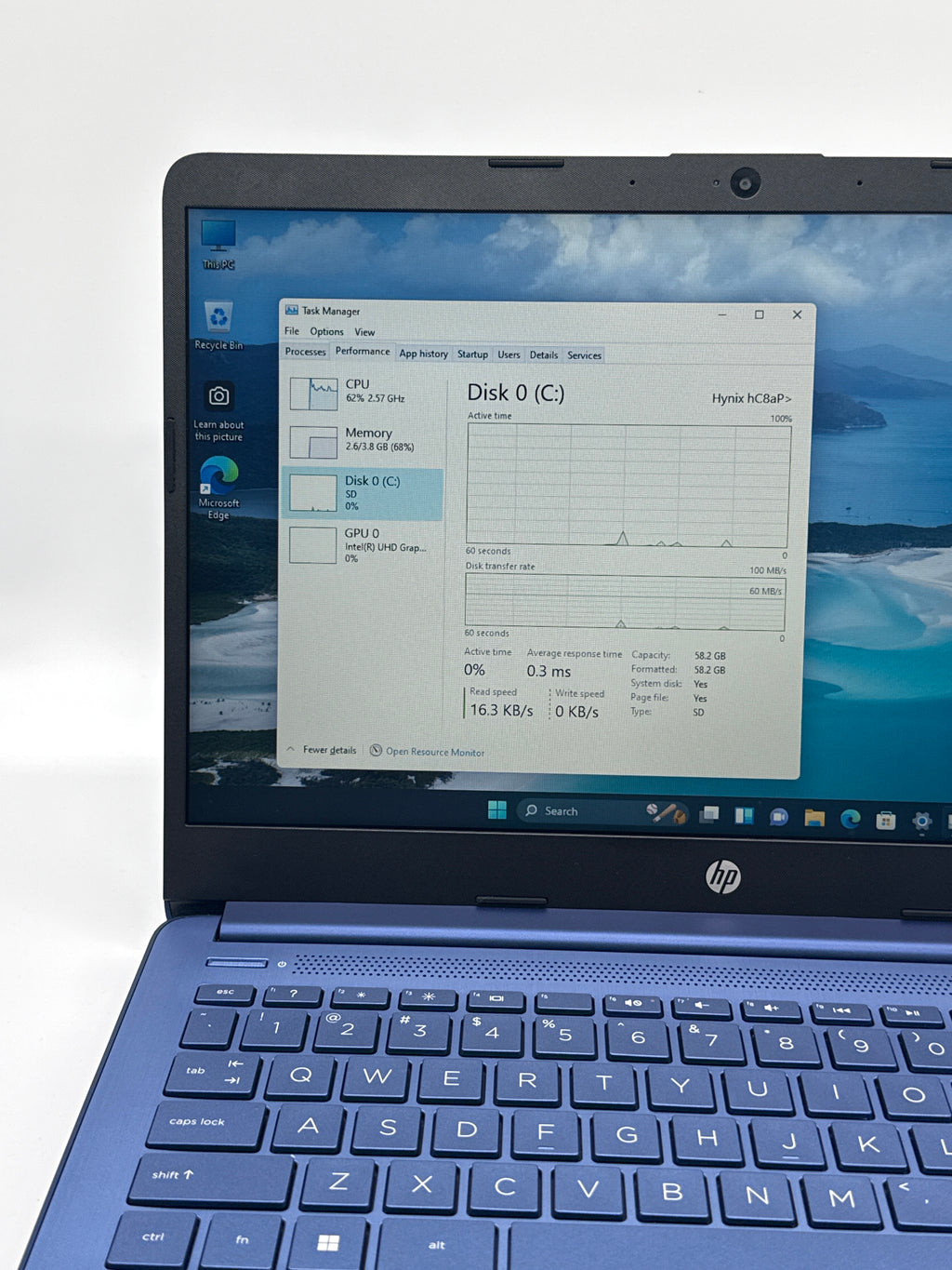 HP Stream 14-CF2111WM 14 inch Intel Celeron N 4GB RAM 64GB Blue
