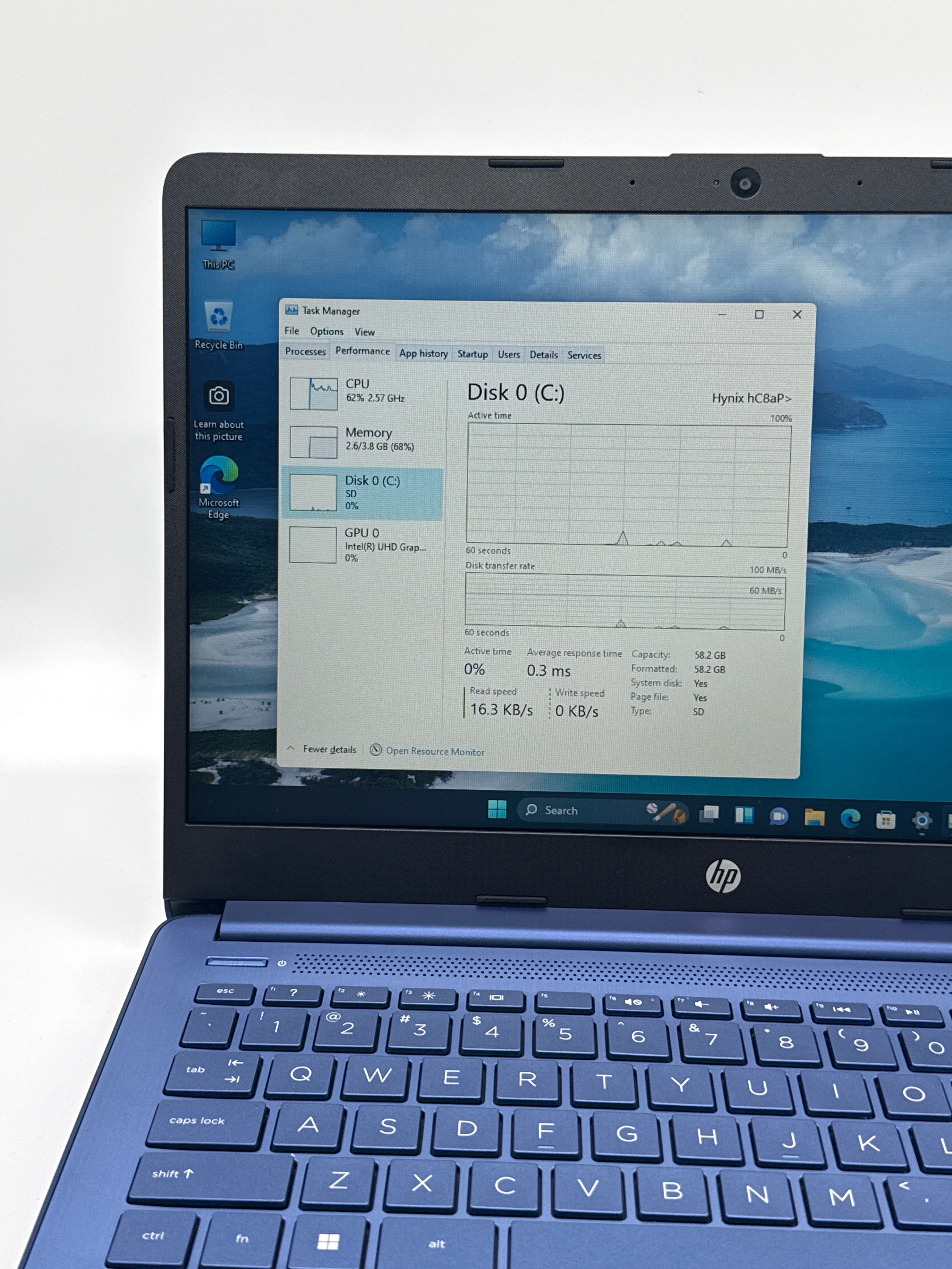 HP Stream 14-CF2111WM 14 inch Intel Celeron N 4GB RAM 64GB Blue