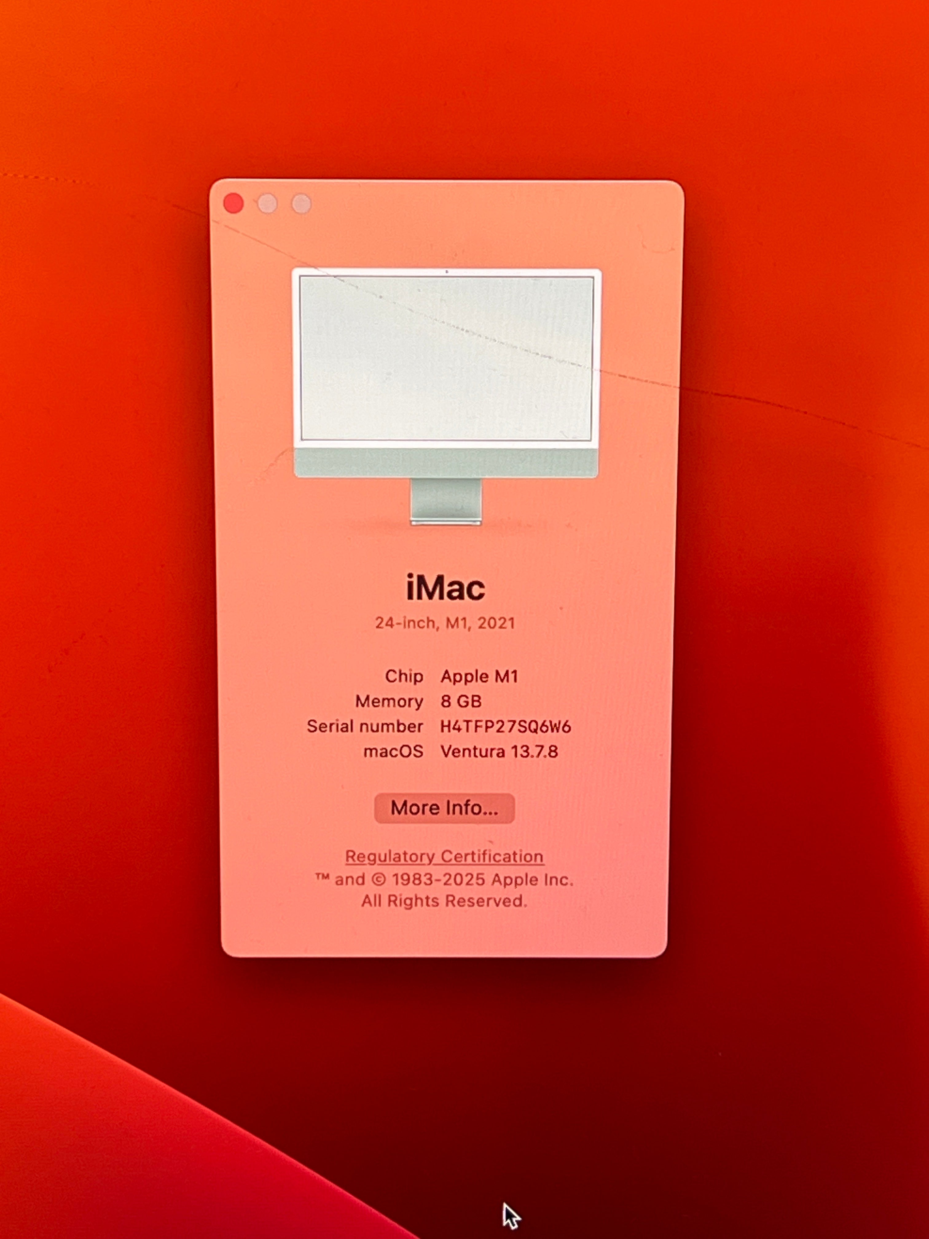 Apple iMac 24" M1 A2438 2021 - Green - For Parts (Cracked Screen)