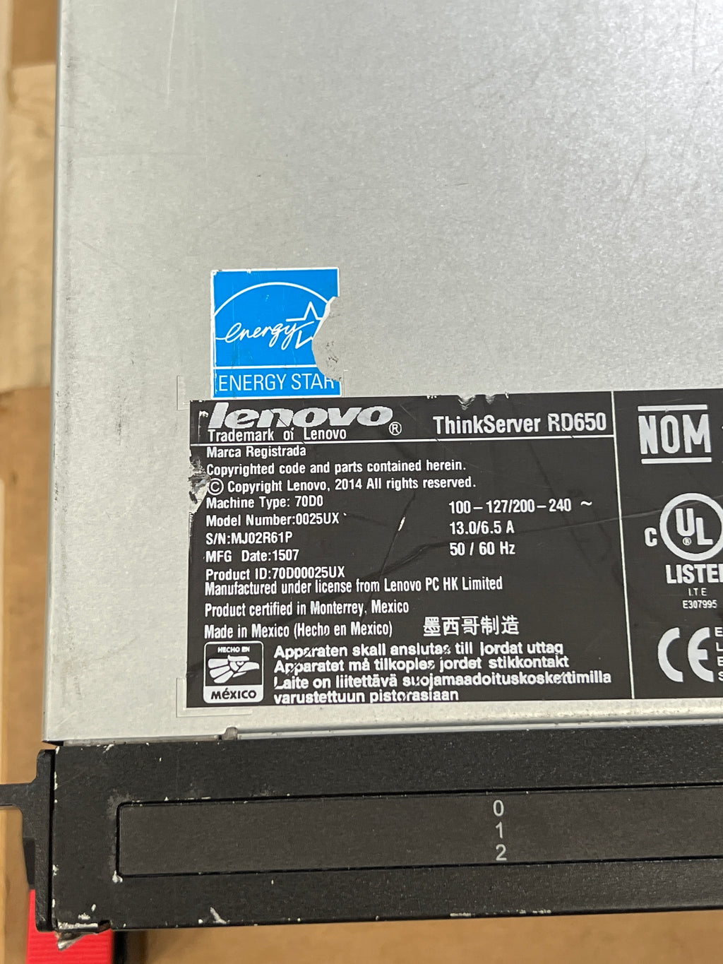 Lenovo ThinkServer 2U Server RD650 Dual Xeon E5-2620 v3 32GB RAM 1.5TB SSD