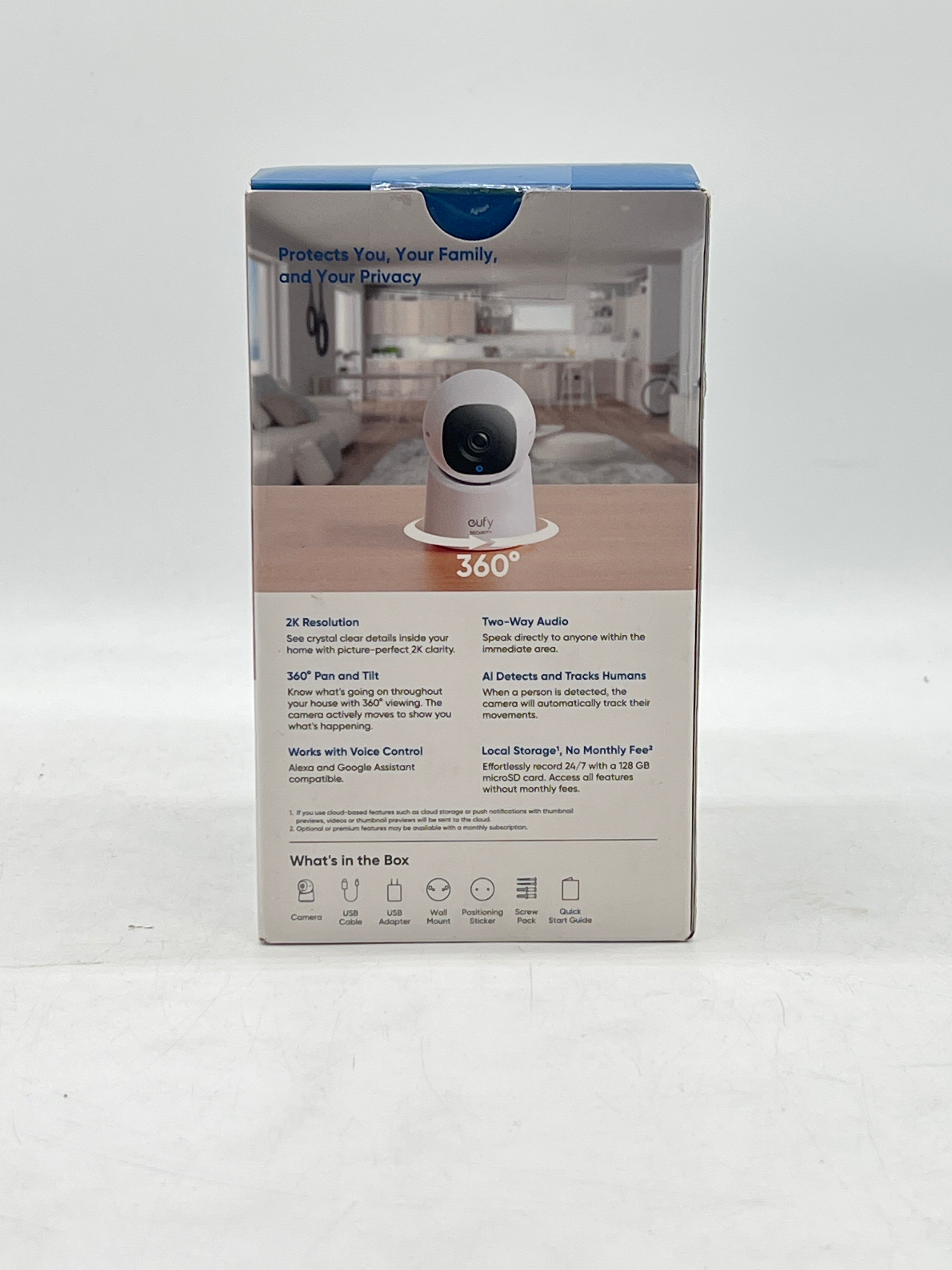 Eufy C220 Security Camera 2K Indoor Wi-Fi AI Tracking White New In Box