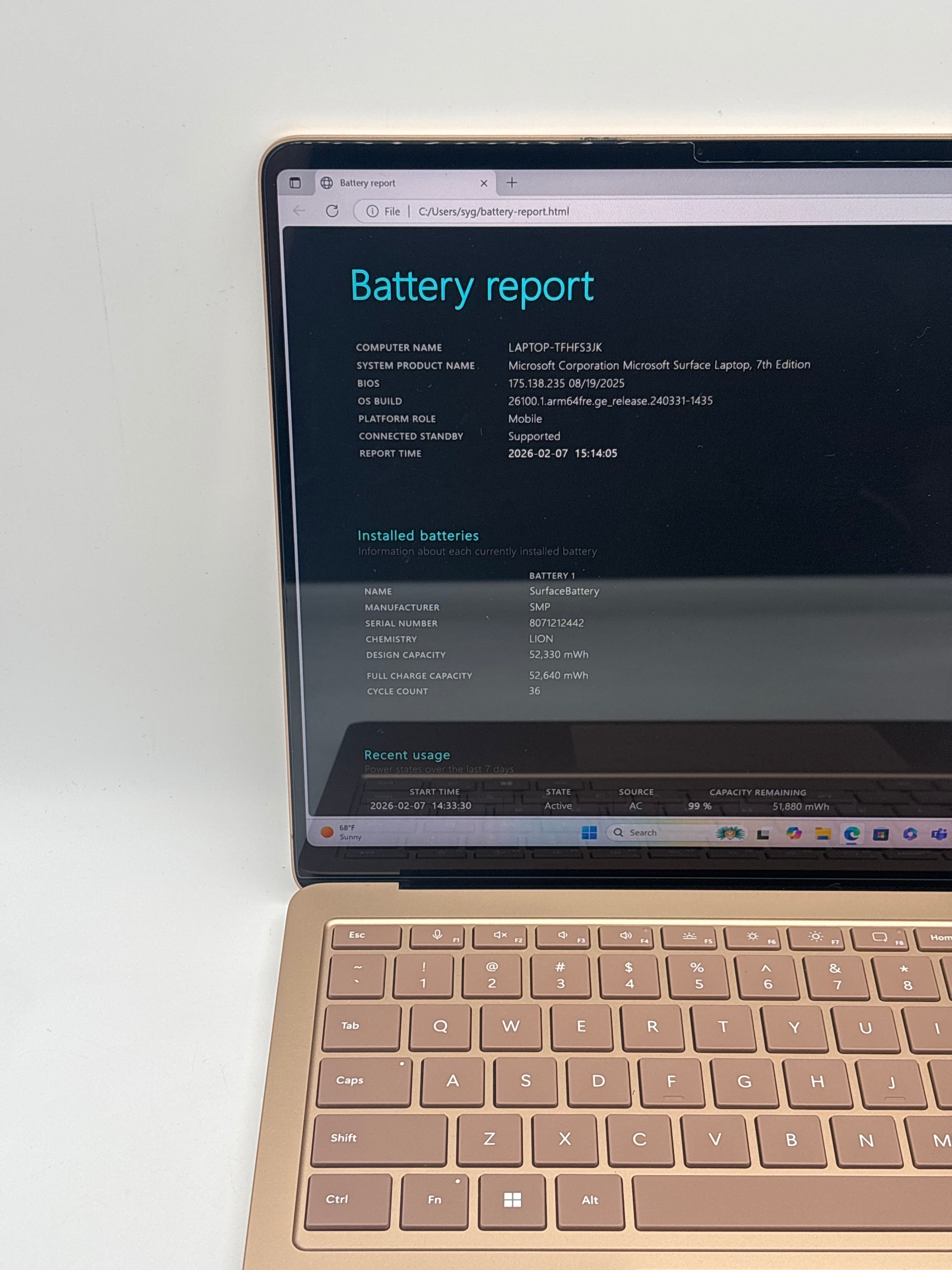 Microsoft Surface Laptop 7 2036 Snapdragon X 16GB RAM 1TB SSD - Used