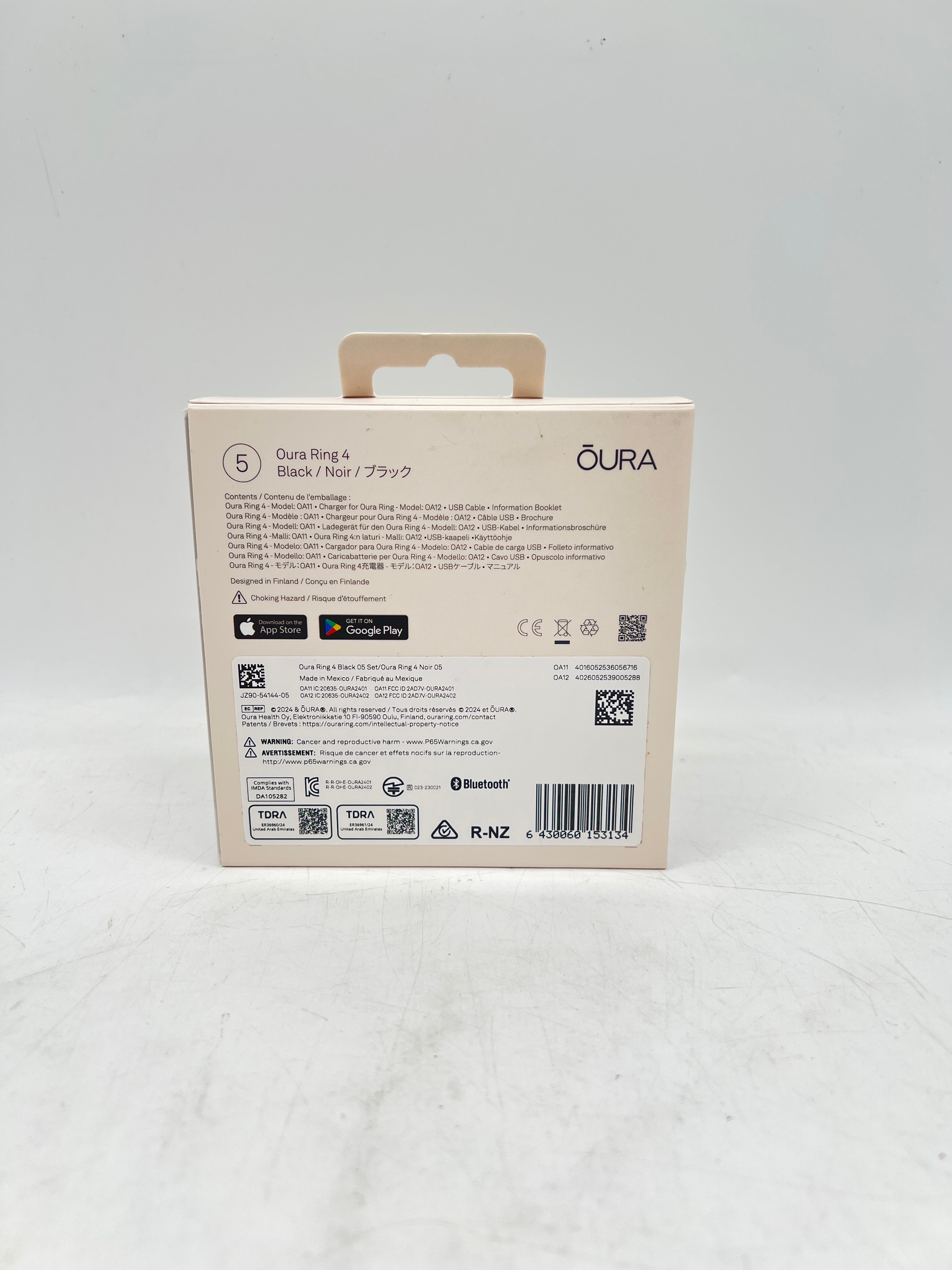 Oura Ring Gen 4 Black Size 5 - Used With Box