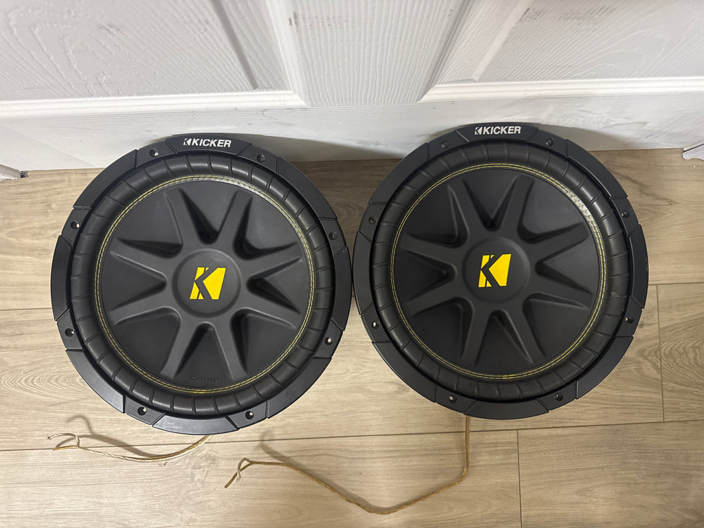 Lot Of 2 Kicker CompC 12 Inch 10C124 Single Voice Coil Subwoofer - Used